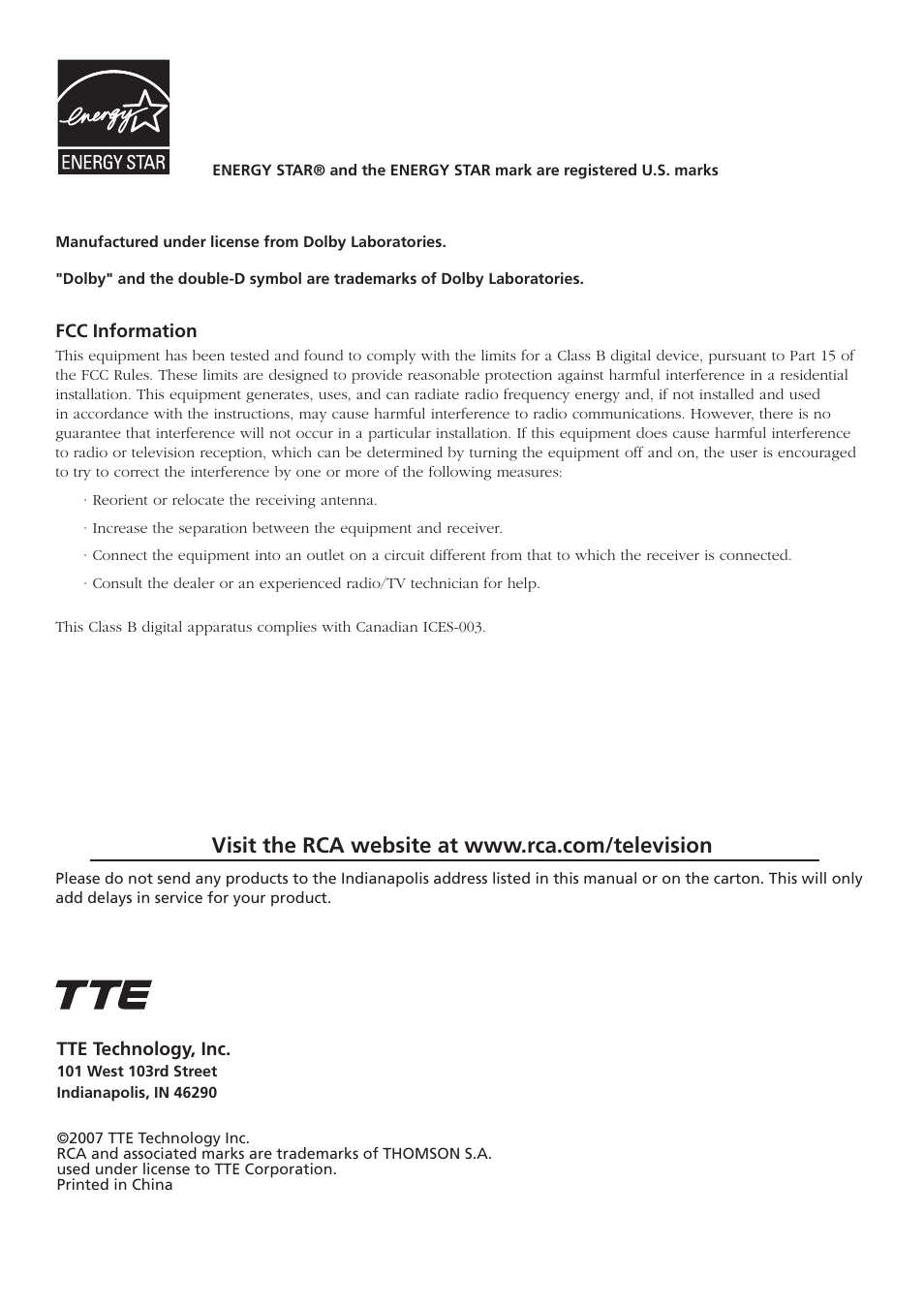 RCA L32WD26D User Manual | Page 44 / 44