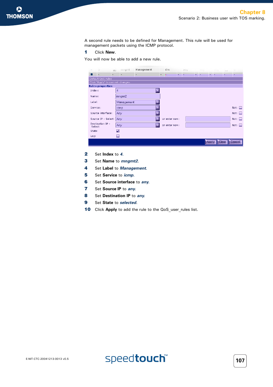 Chapter 8 | RCA THOMSON SpeedTouchTM (Wireless) Business DSL Router User Manual | Page 109 / 124