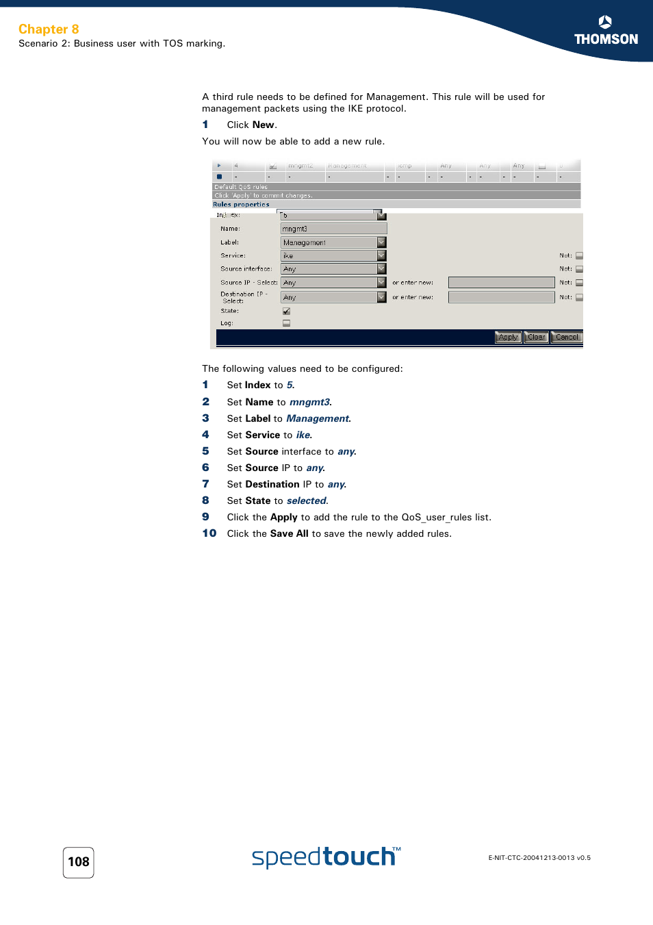 Chapter 8 | RCA THOMSON SpeedTouchTM (Wireless) Business DSL Router User Manual | Page 110 / 124