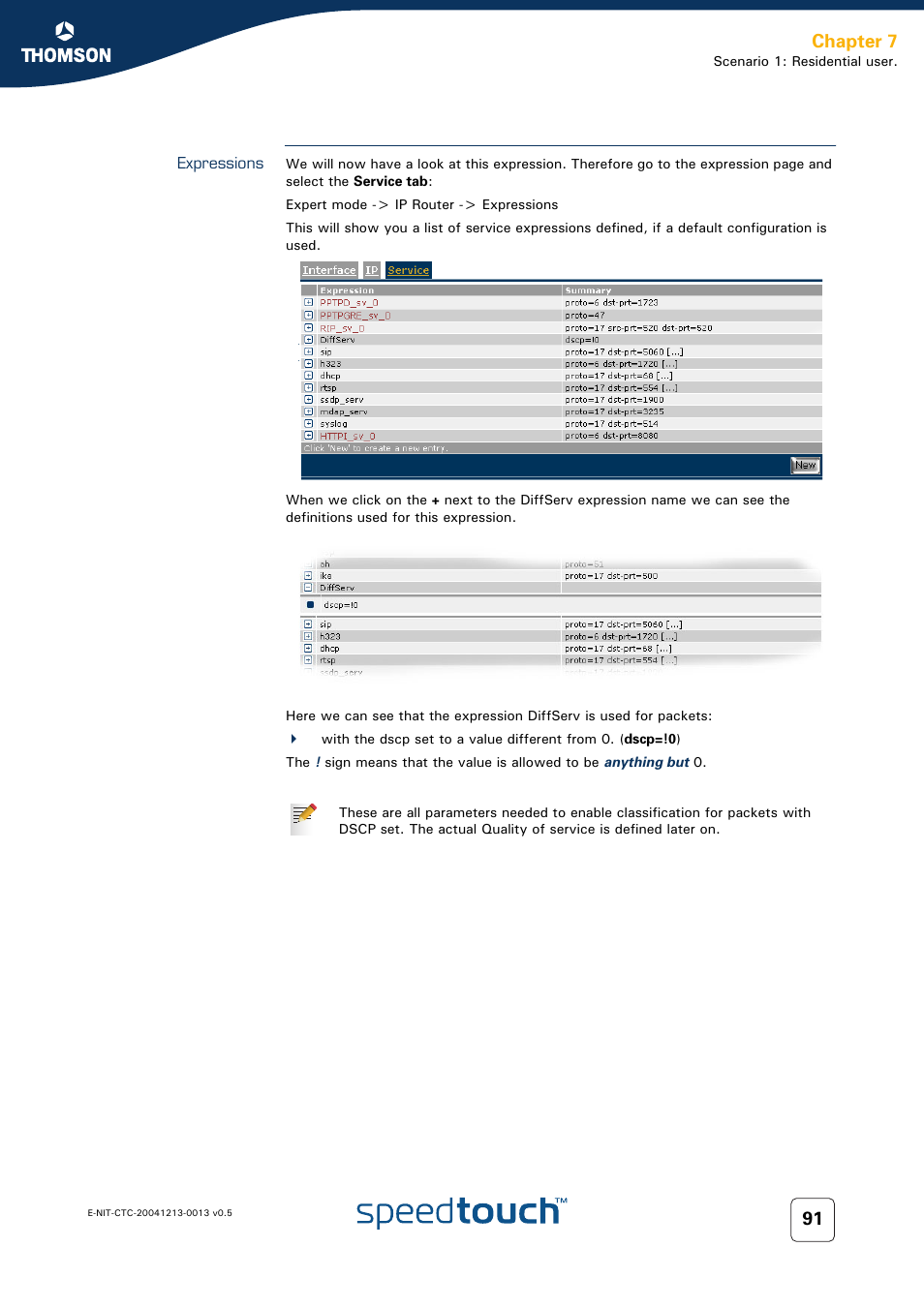 Expressions, Chapter 7 | RCA THOMSON SpeedTouchTM (Wireless) Business DSL Router User Manual | Page 93 / 124