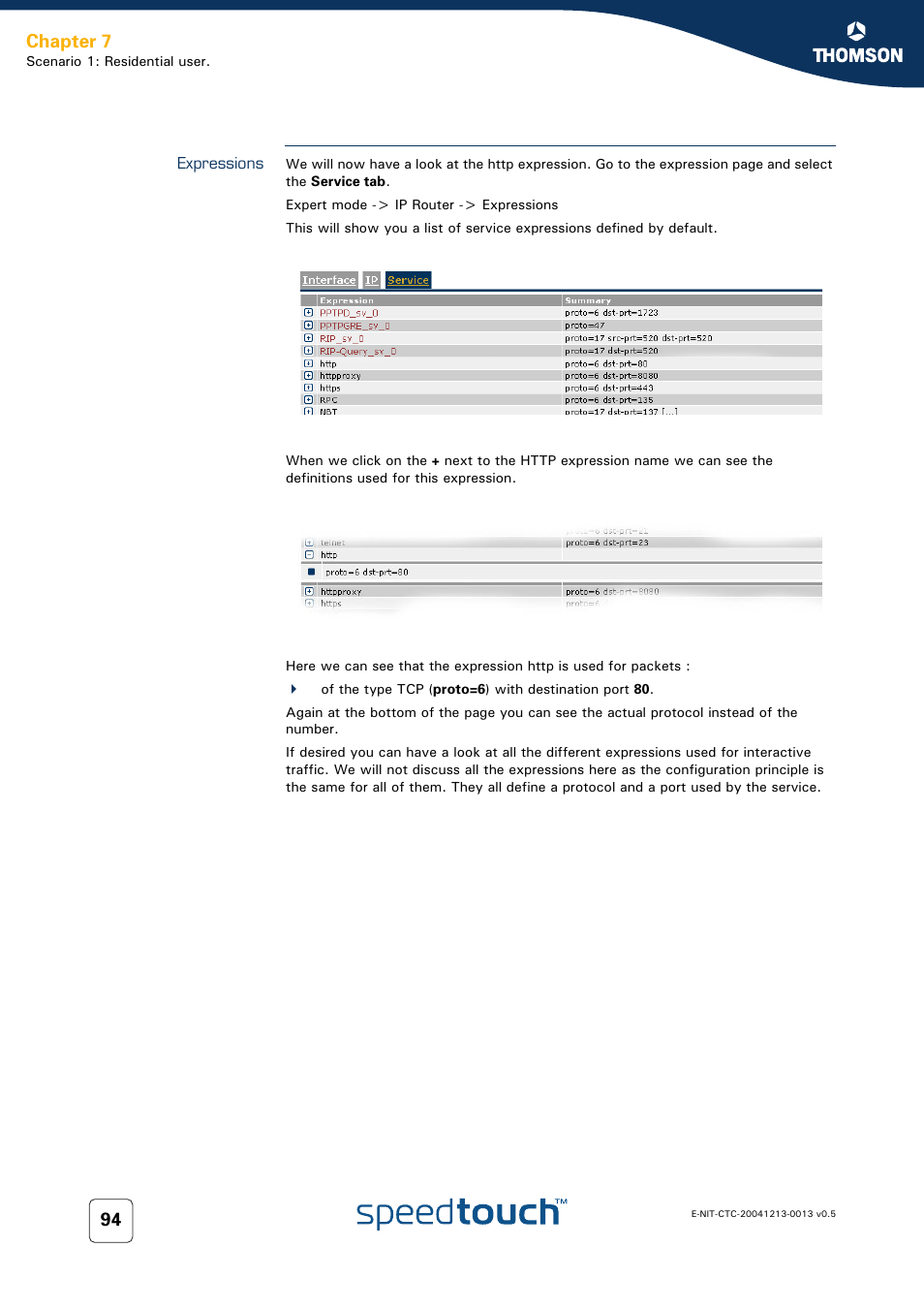 Expressions, Chapter 7 | RCA THOMSON SpeedTouchTM (Wireless) Business DSL Router User Manual | Page 96 / 124