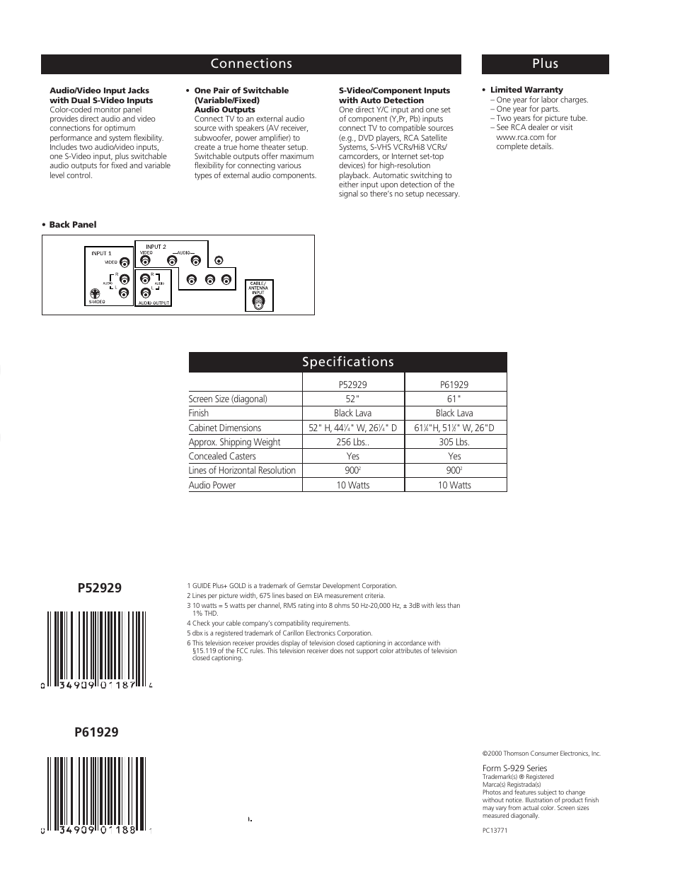 Te levi s io n | RCA P61929 User Manual | Page 4 / 4