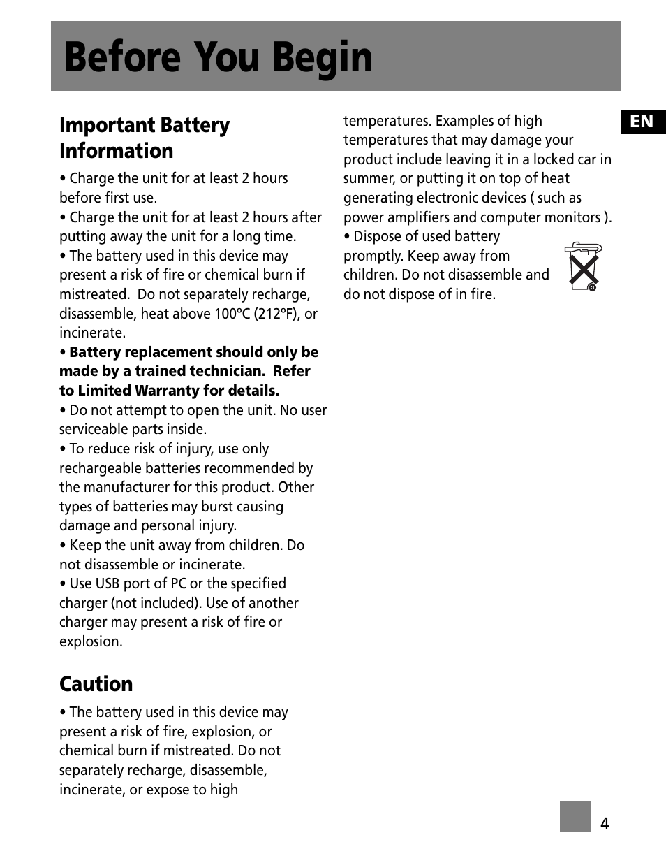 Before you begin | RCA TC1501FM User Manual | Page 13 / 48