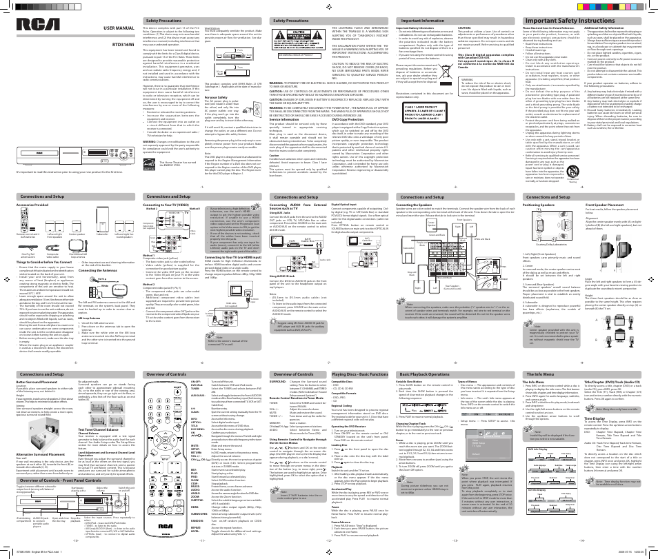 RCA STS8316Wi User Manual | 2 pages