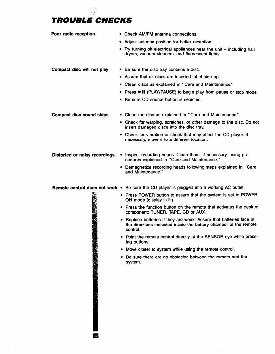 Trouble checks | RCA RP-9753 User Manual | Page 30 / 32