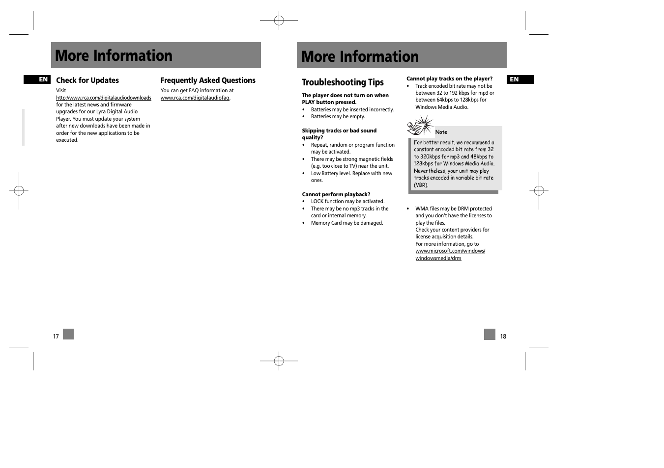 More information, Troubleshooting tips | RCA RD1072 User Manual | Page 14 / 16