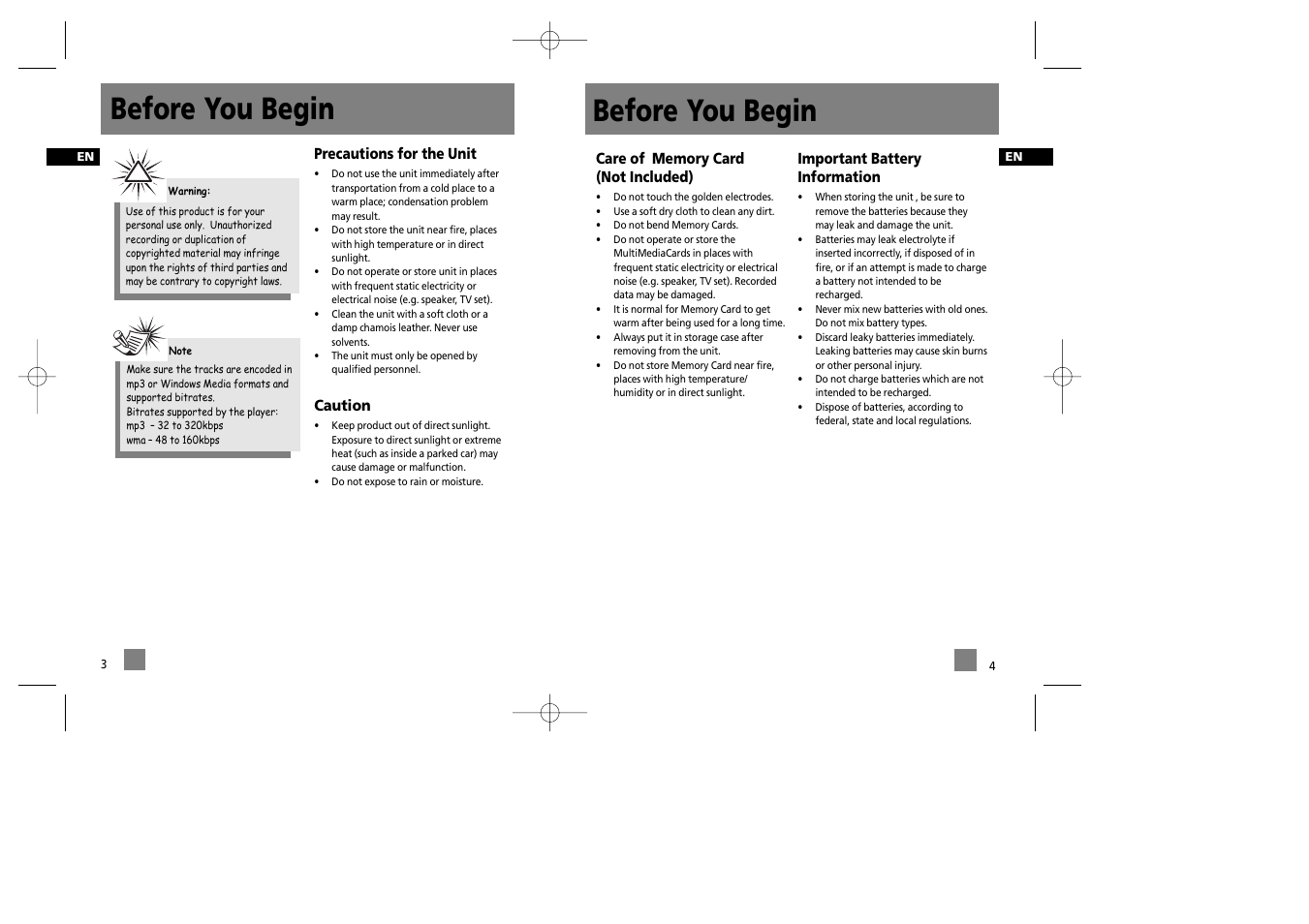 Before you begin | RCA RD1072 User Manual | Page 7 / 16