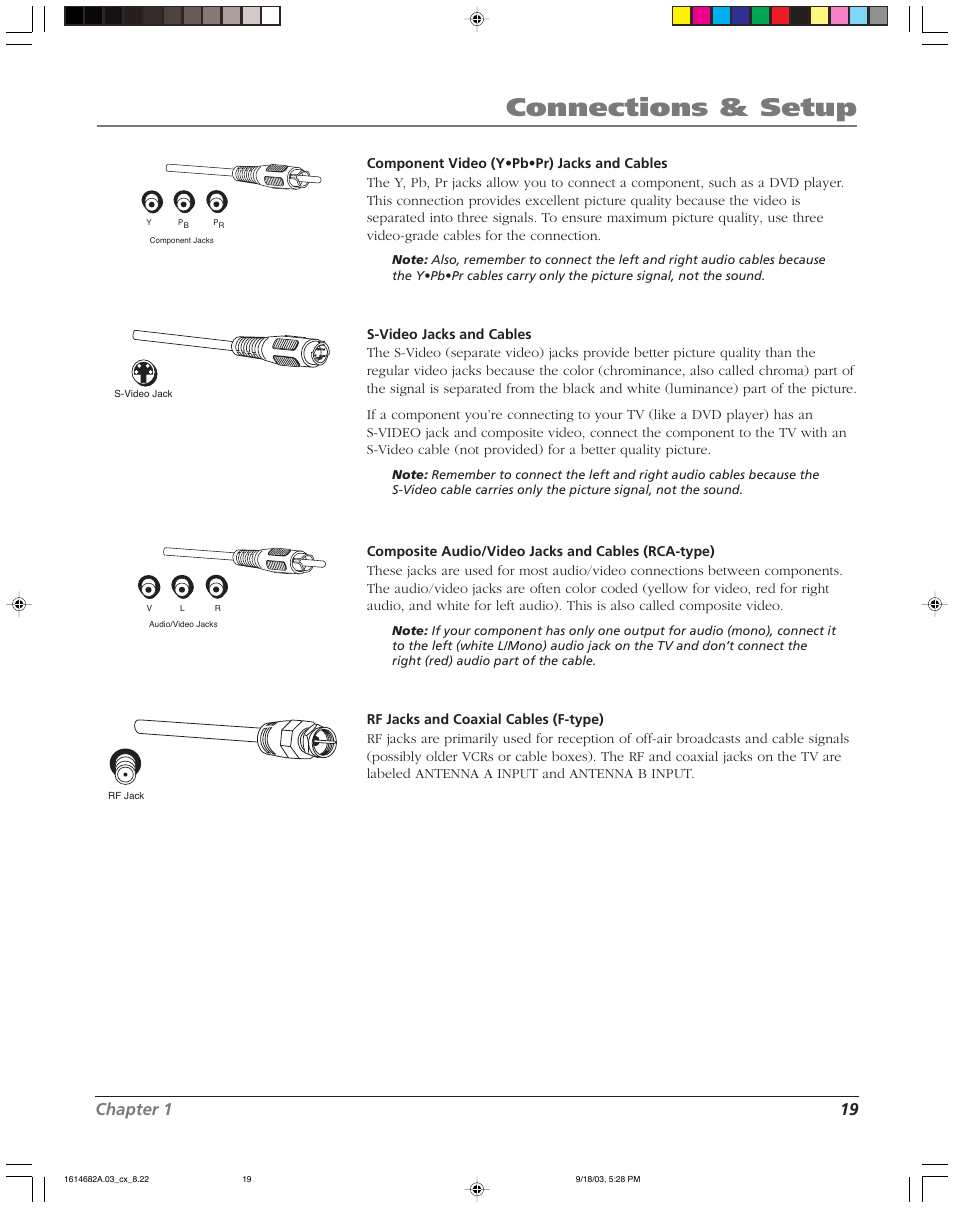 Connections & setup, Chapter 1 19 | RCA SCENIUM HDLP50W151 User Manual | Page 21 / 96