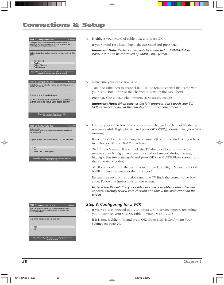 Connections & setup | RCA SCENIUM HDLP50W151 User Manual | Page 30 / 96