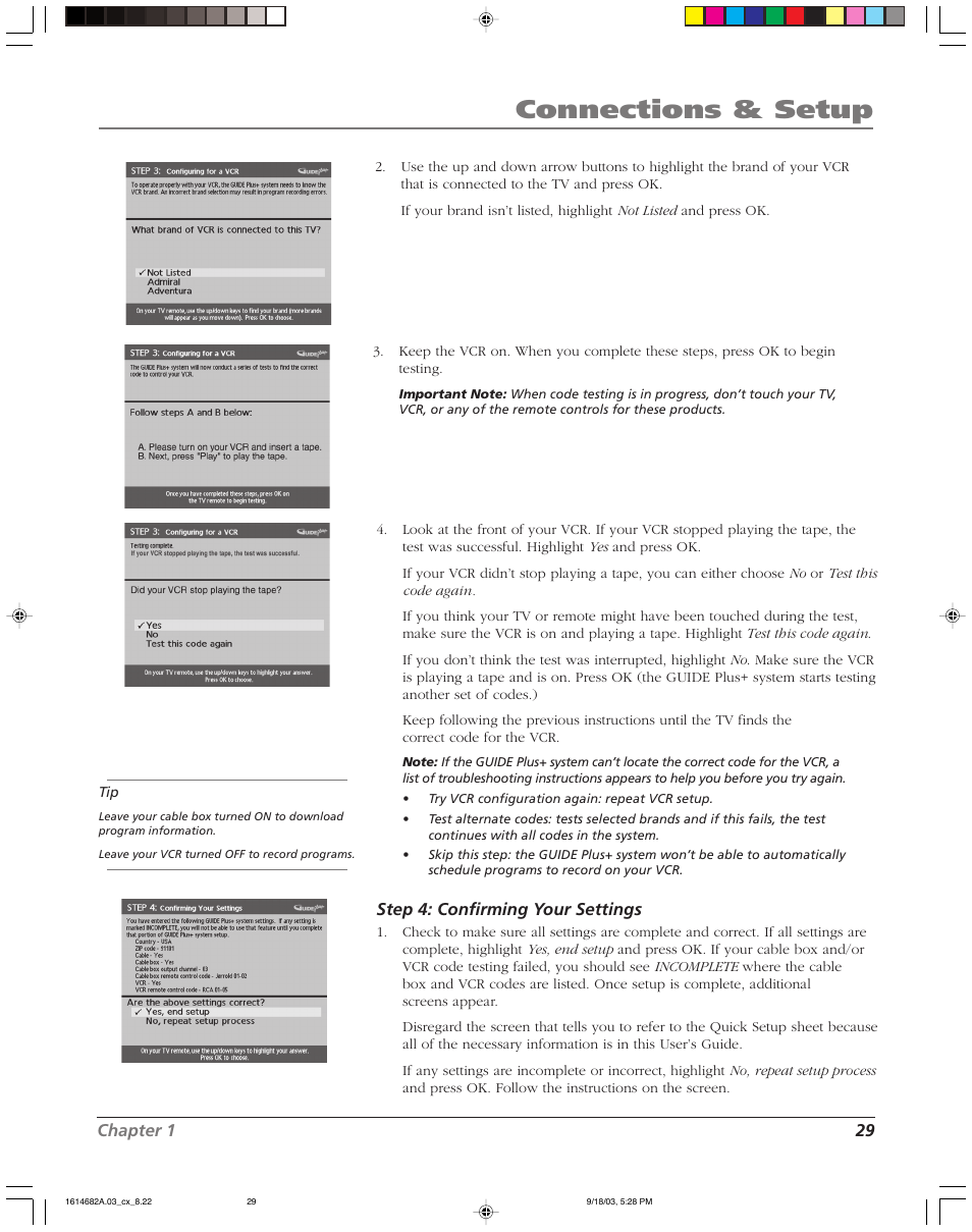 Connections & setup | RCA SCENIUM HDLP50W151 User Manual | Page 31 / 96