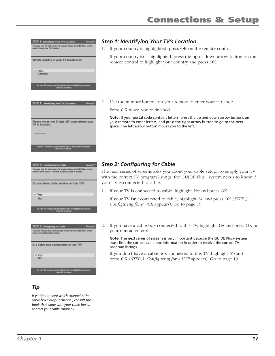 Connections & setup | RCA F27TF720 User Manual | Page 19 / 64