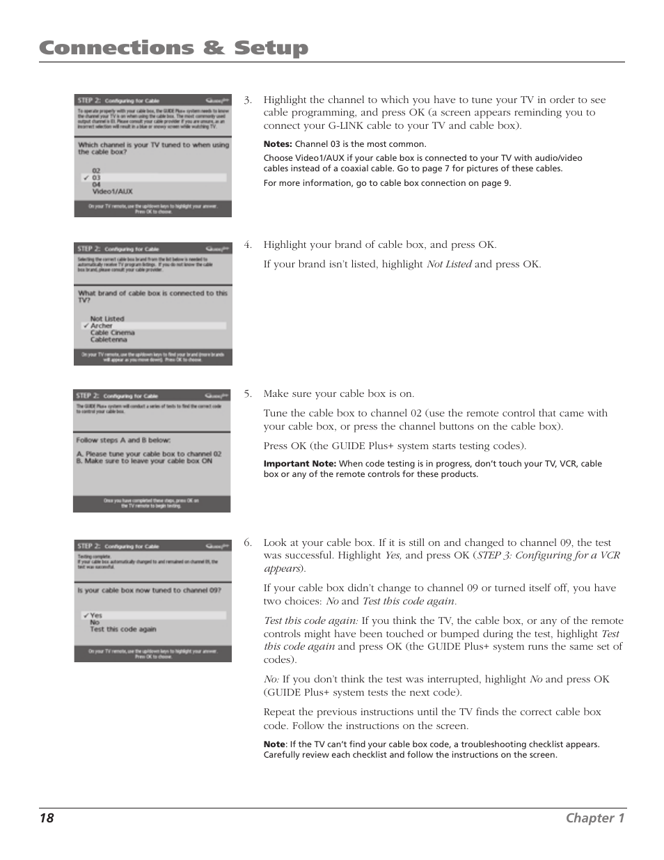 Connections & setup | RCA F27TF720 User Manual | Page 20 / 64