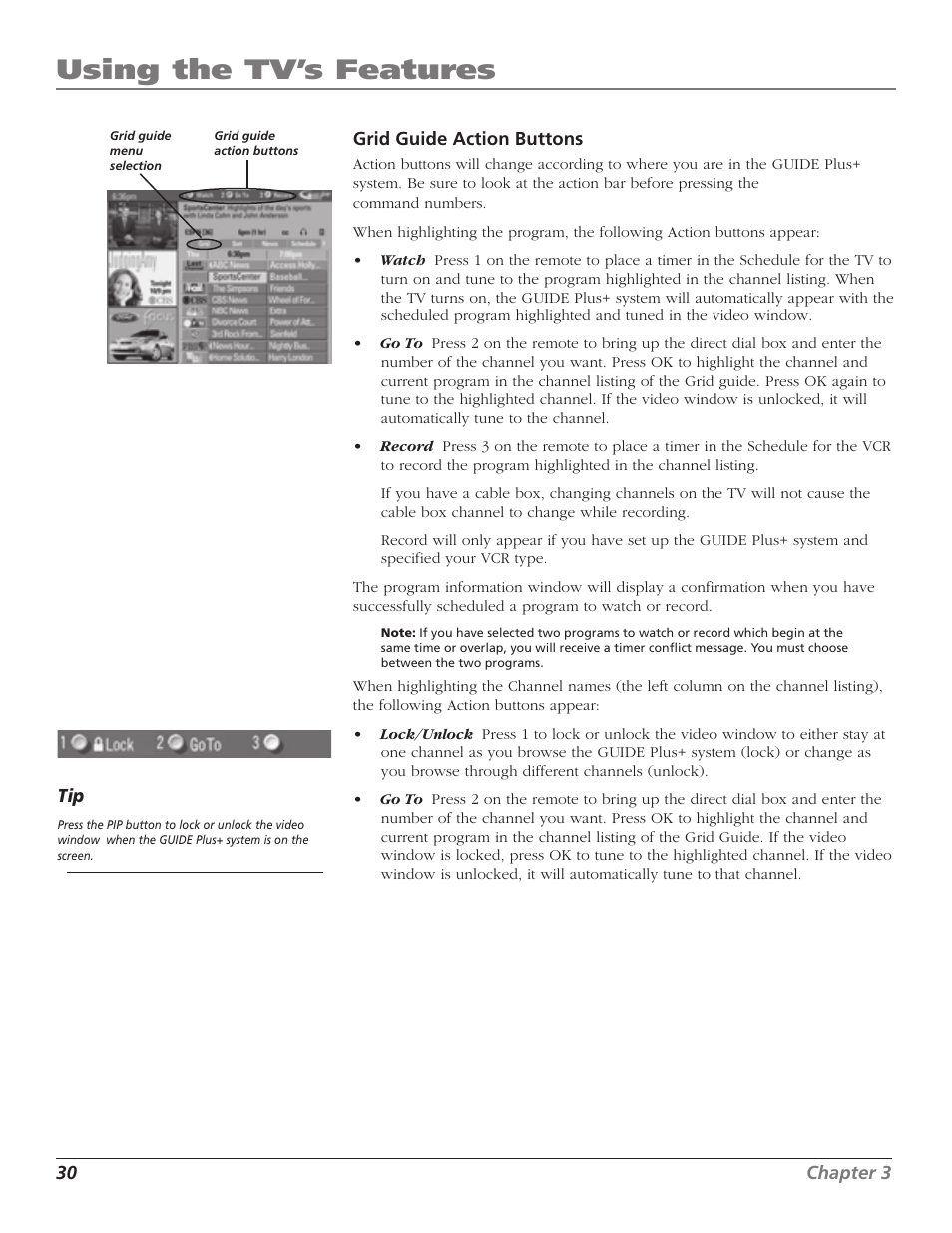 Using the tv’s features | RCA F27TF720 User Manual | Page 32 / 64