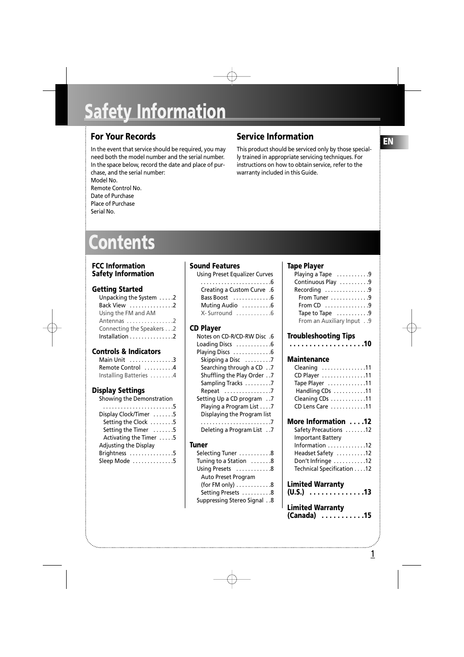 RCA fm radio tuner User Manual | Page 4 / 19