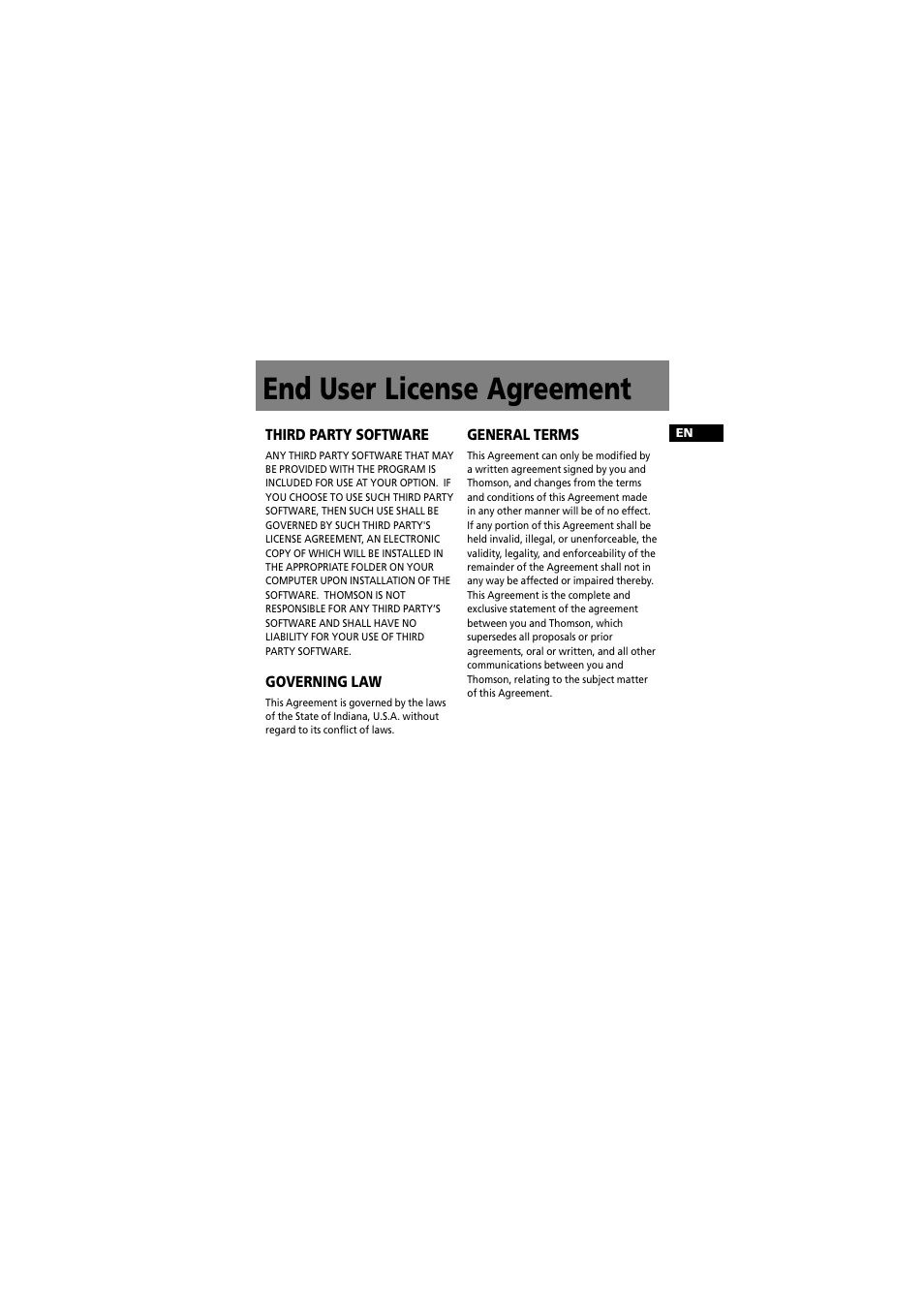 End user license agreement | RCA 5588825C User Manual | Page 10 / 39