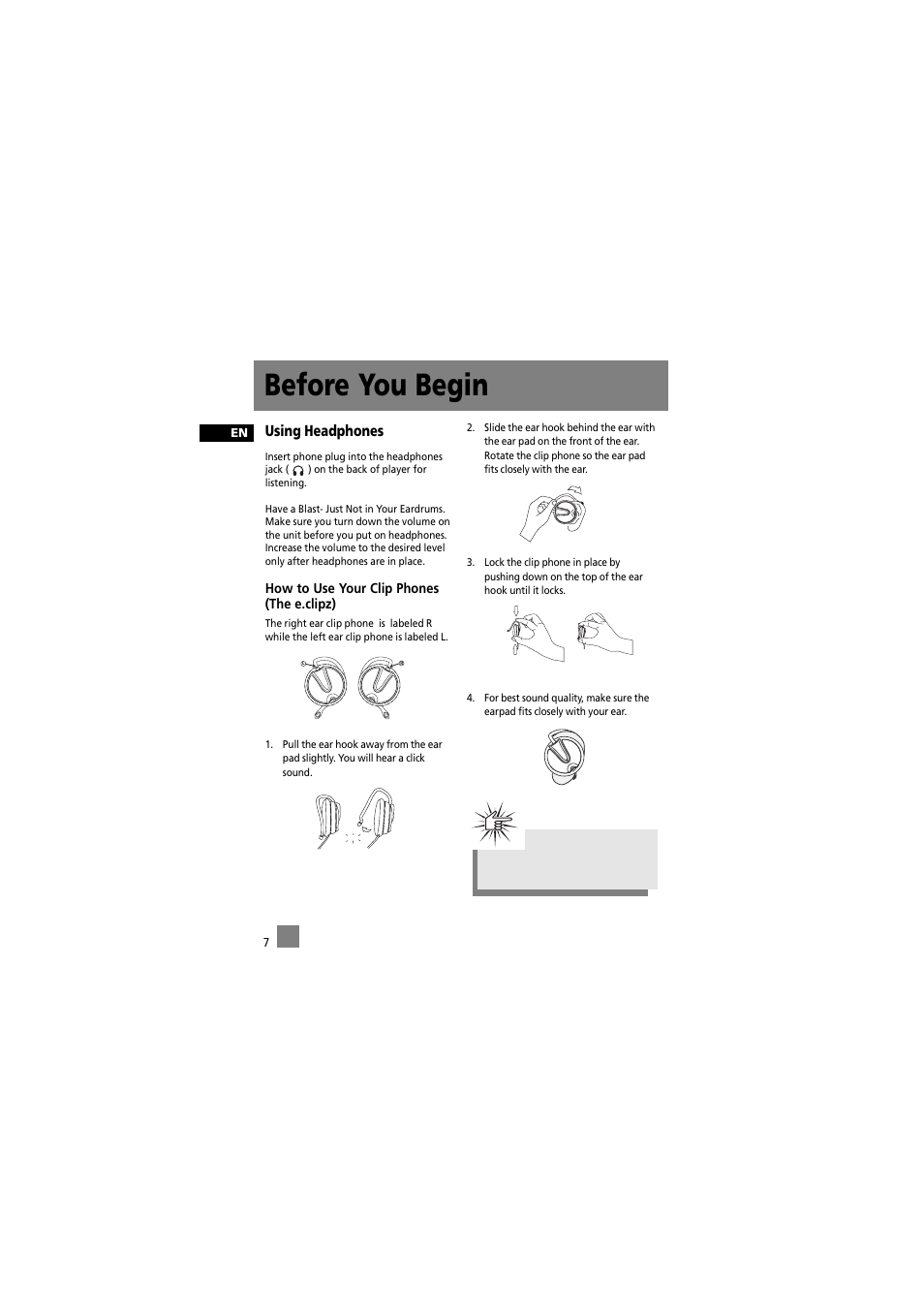 Before you begin, Using headphones | RCA 5588825C User Manual | Page 17 / 39