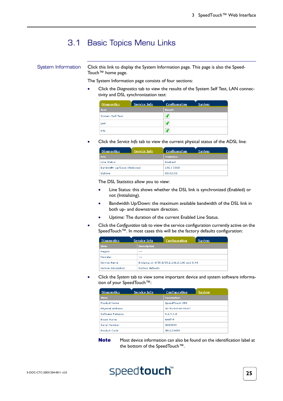 1 basic topics menu links, System information, Basic topics menu links | RCA 360 User Manual | Page 27 / 58