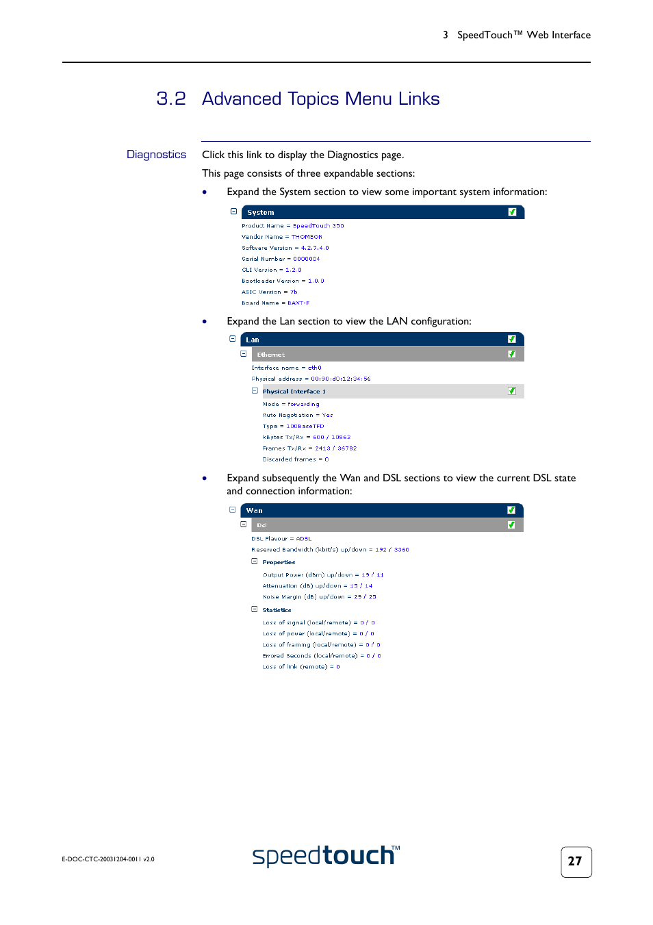 2 advanced topics menu links, Diagnostics, Advanced topics menu links | RCA 360 User Manual | Page 29 / 58