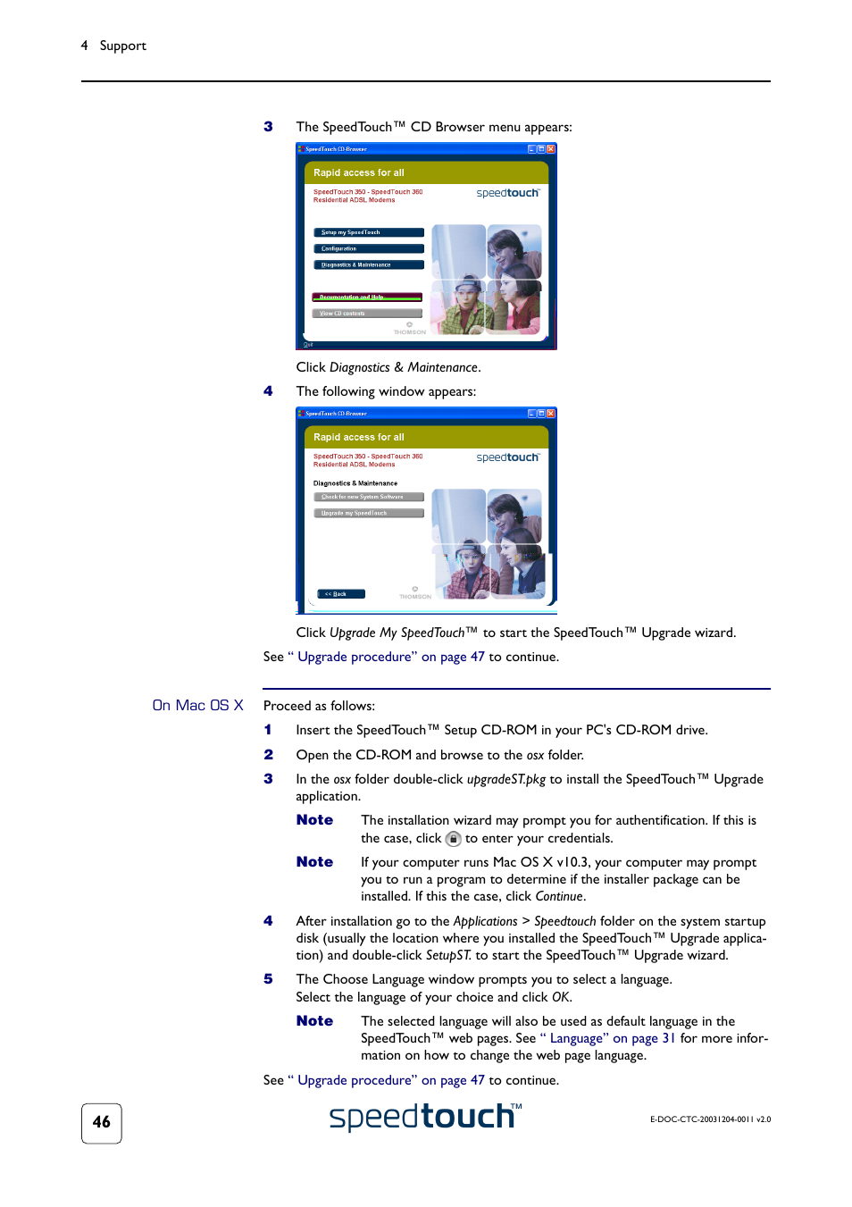 On mac os x | RCA 360 User Manual | Page 48 / 58