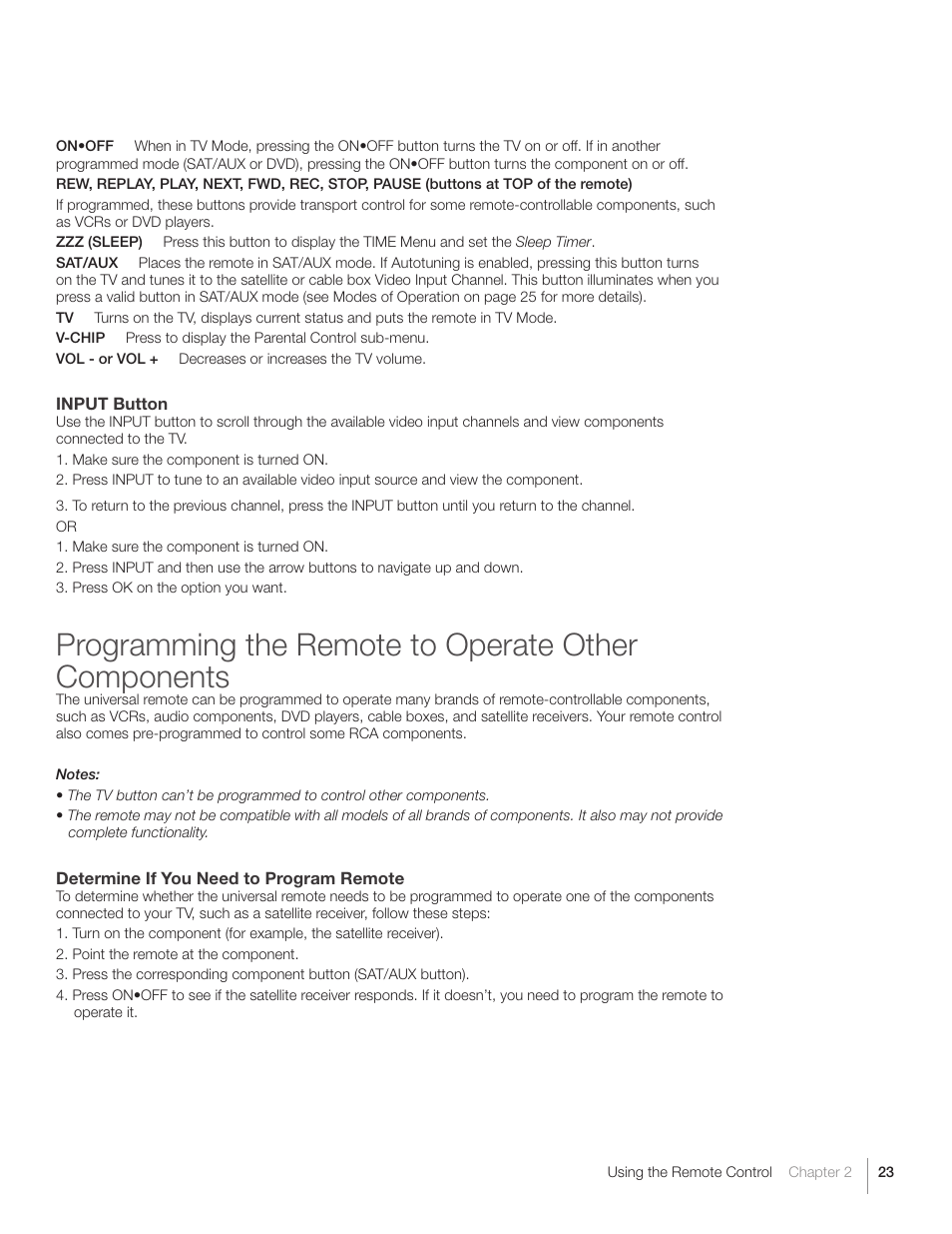 Programming the remote to operate other components | RCA L40HD36  ES User Manual | Page 23 / 52