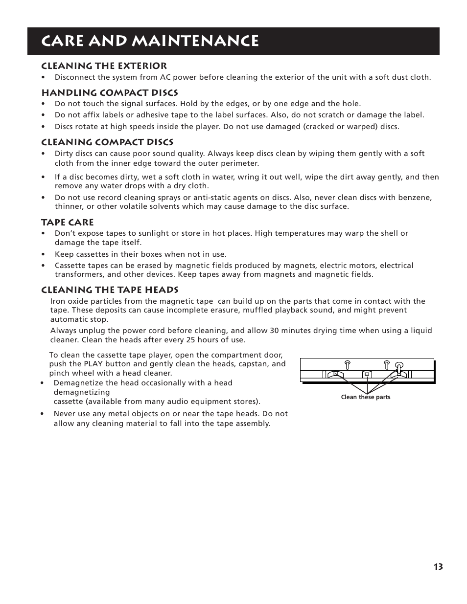 Care and maintenance | RCA RP-7984 User Manual | Page 15 / 18