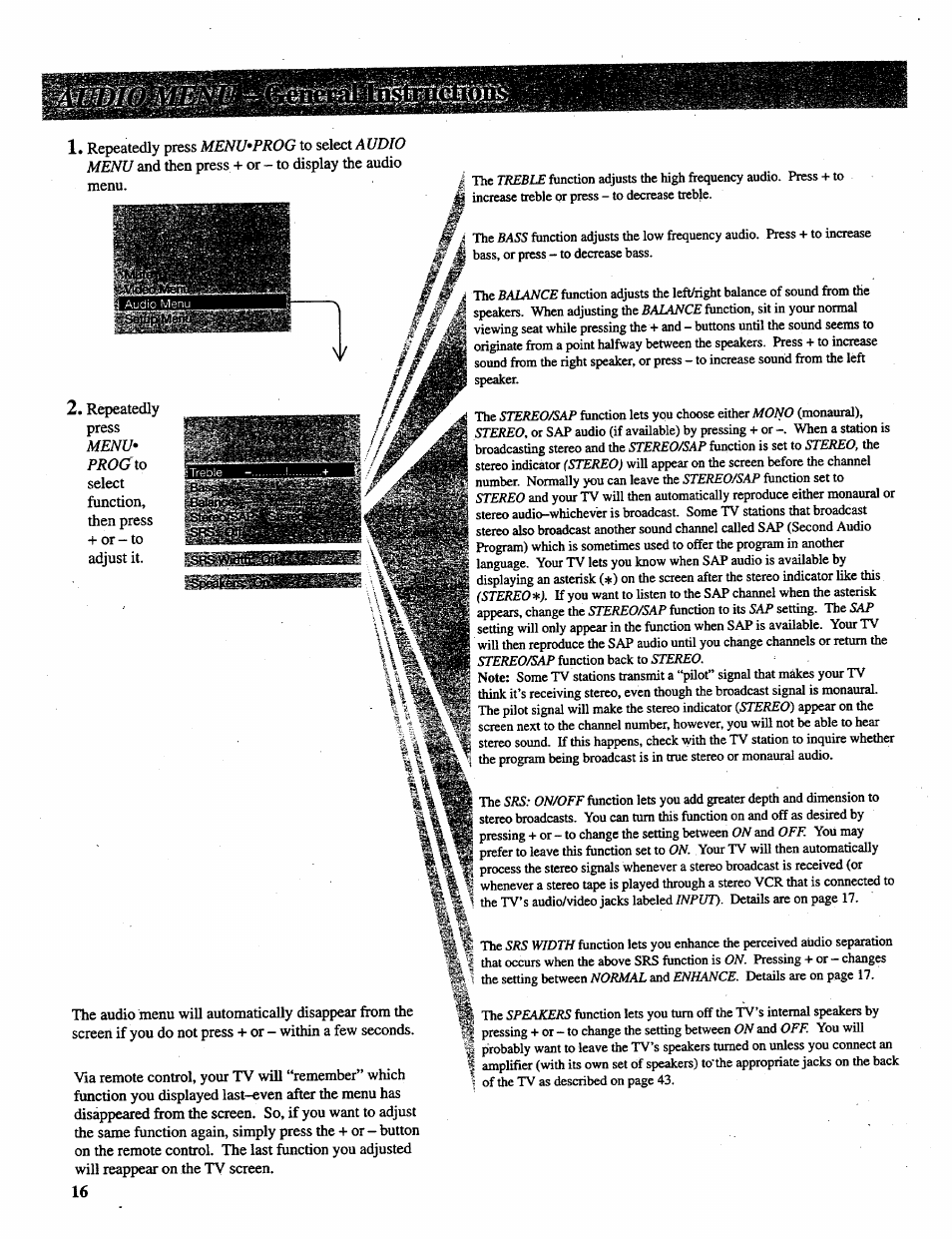 Menu*prog, Menu, Menu» progxo | RCA P46728 User Manual | Page 18 / 55