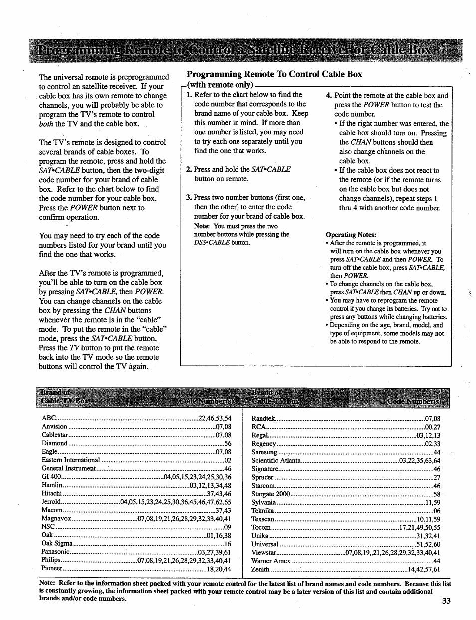 Both, Power, Sat*cable | Chan, Sat'cable | RCA P46728 User Manual | Page 35 / 55