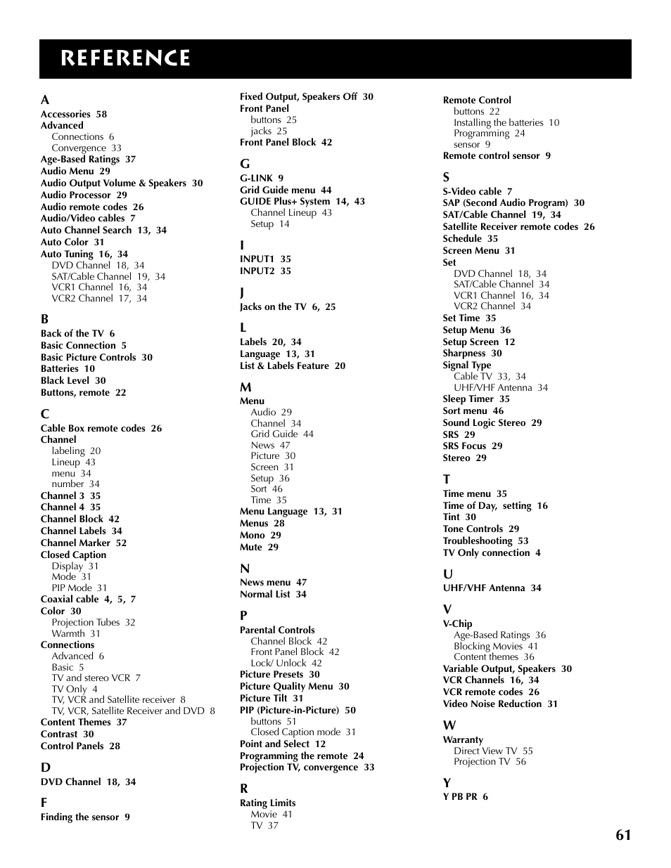 Reference | RCA F32715 User Manual | Page 63 / 64