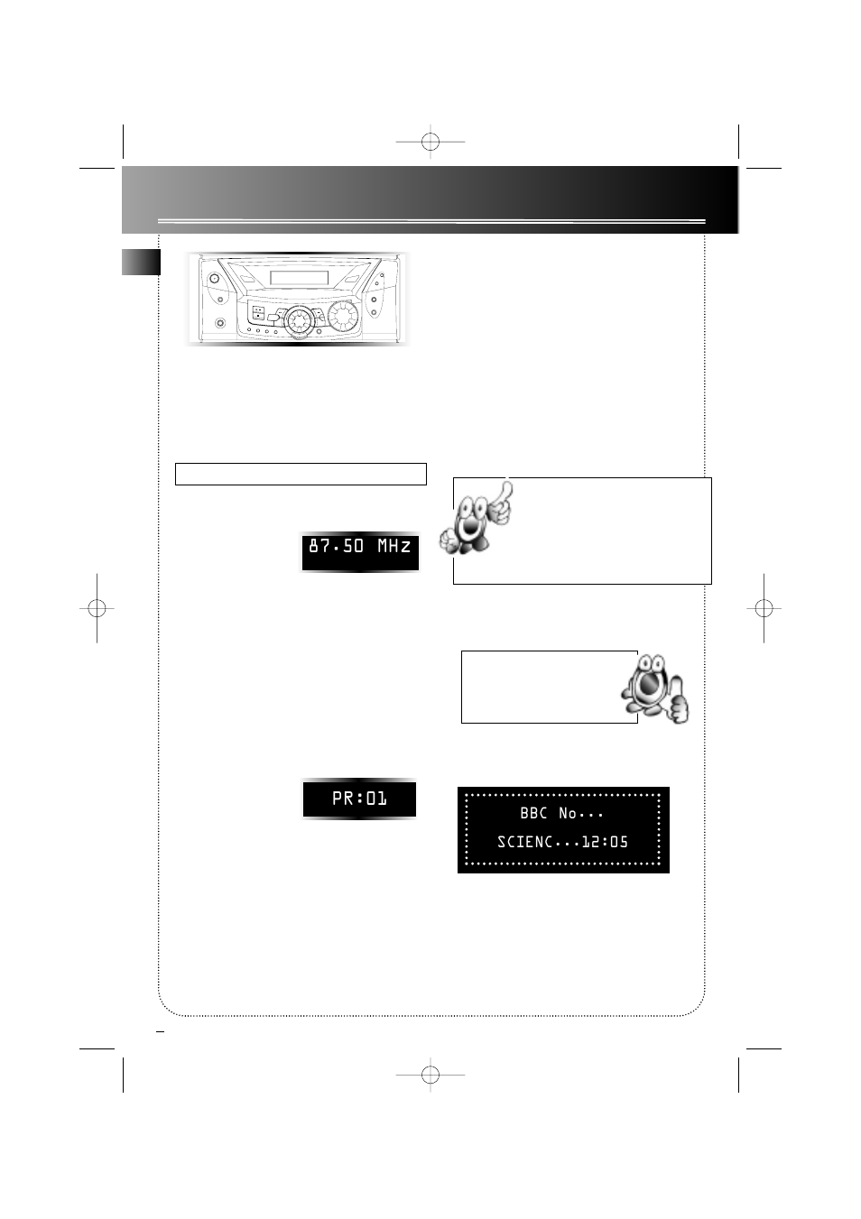 Tuner, Thomson models, Tuning to a station | Using presets, Auto preset programming (for fm only), Setting presets, Suppressing stereo signal, Tuning to an rds station, Bbc no... scienc :05 | RCA THOMSON RS2550 User Manual | Page 10 / 15