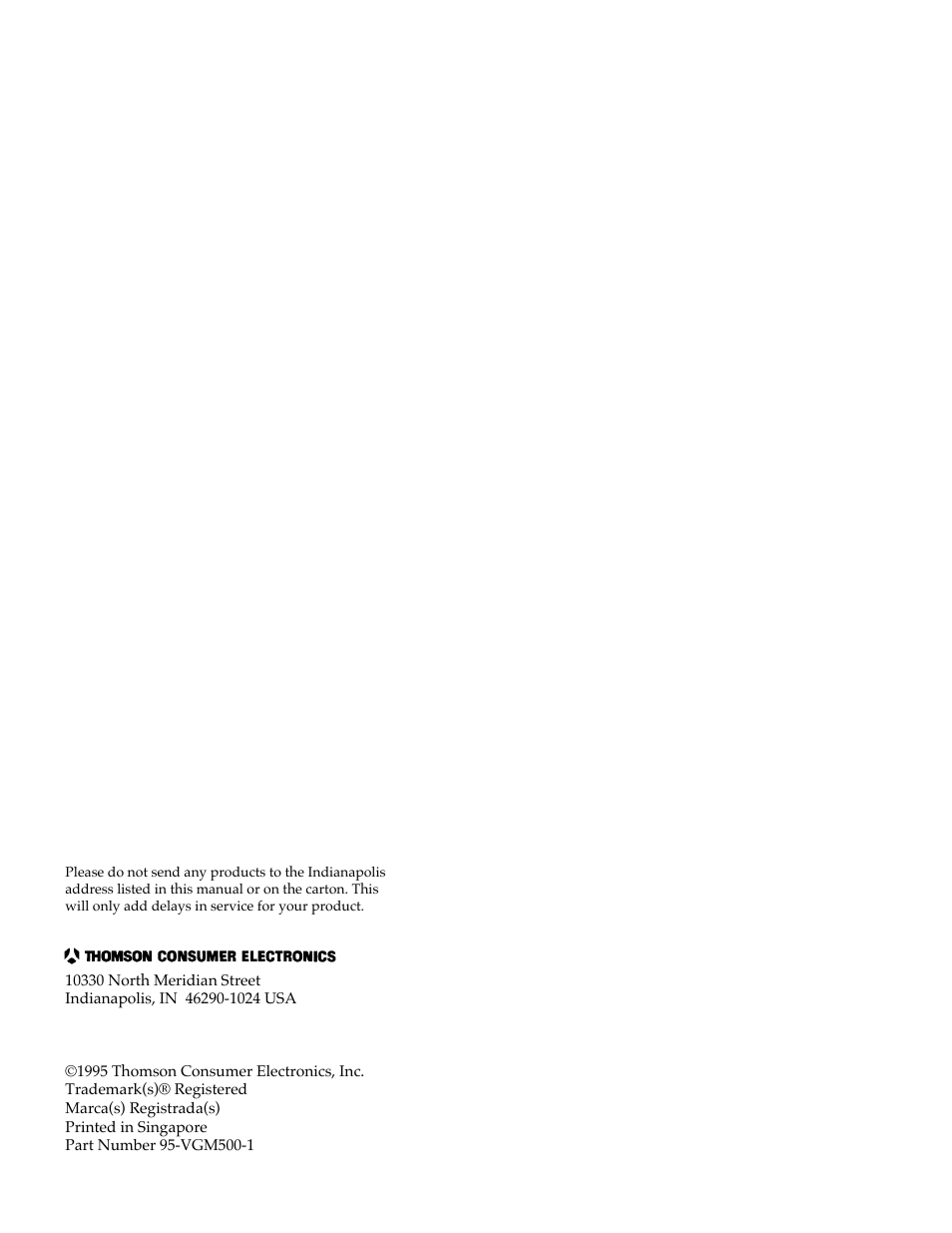 RCA VGM500 User Manual | Page 44 / 44