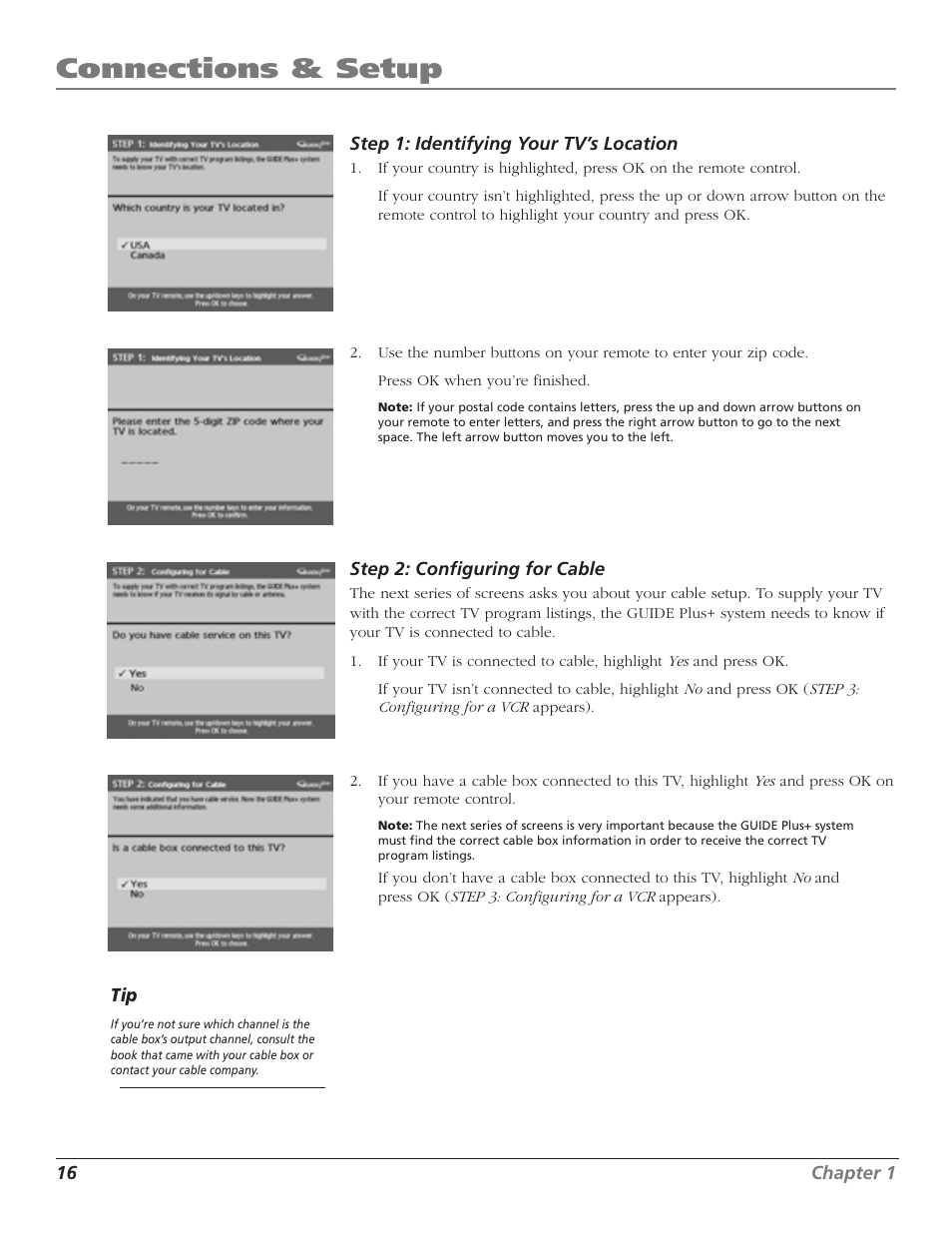 Connections & setup | RCA TruFlat F32TF600 User Manual | Page 18 / 64
