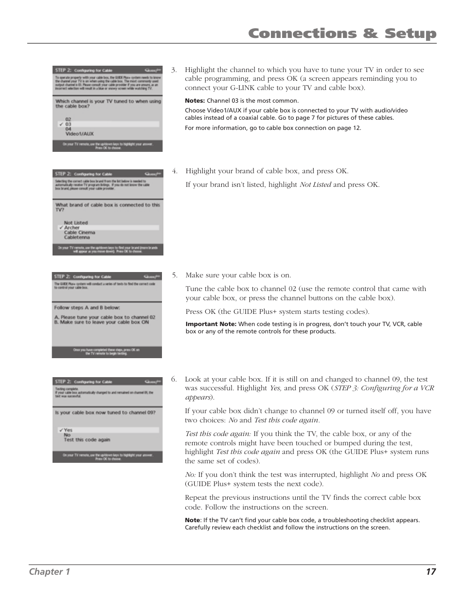 Connections & setup | RCA TruFlat F32TF600 User Manual | Page 19 / 64