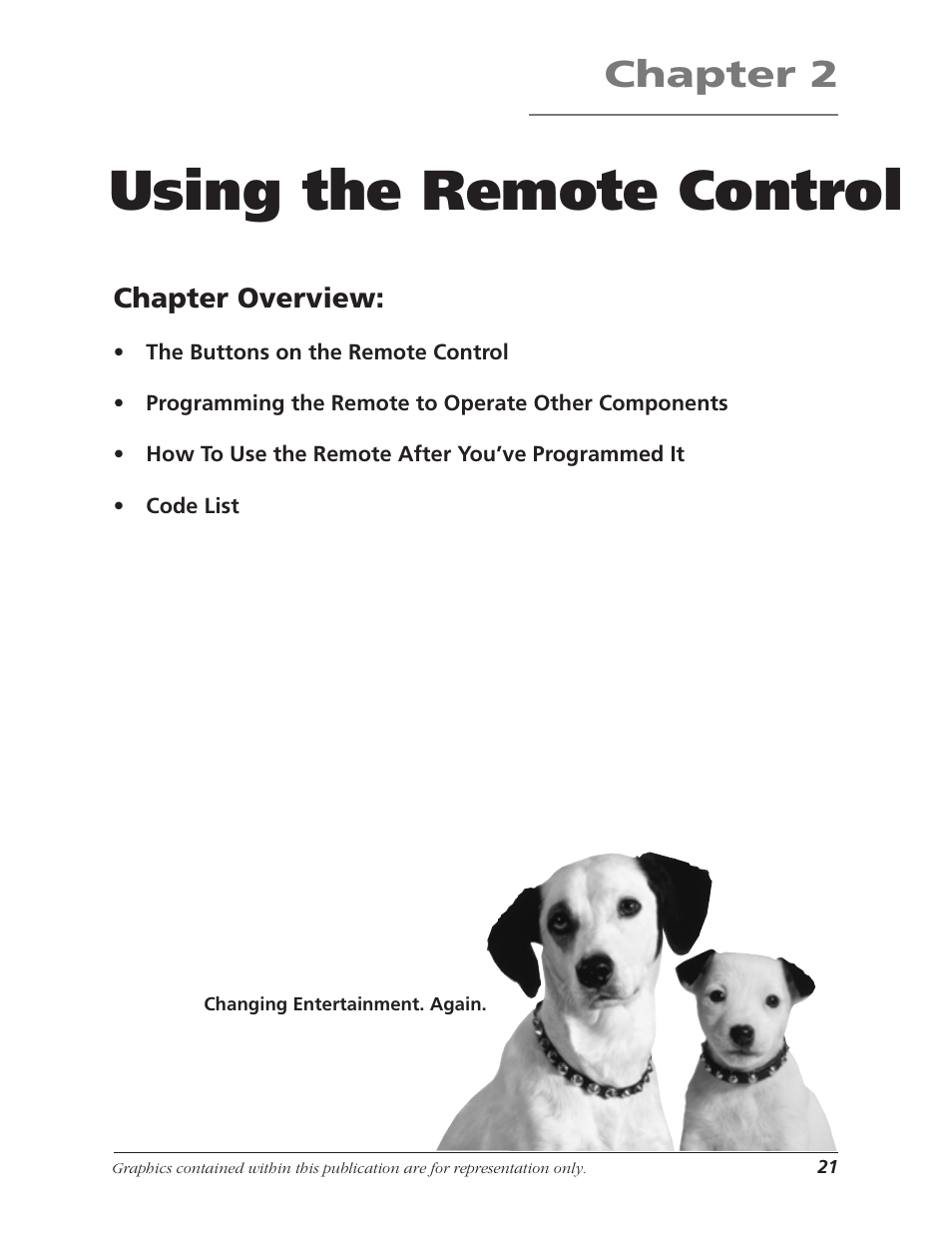 Using the remote control, Chapter 2, Chapter overview | RCA TruFlat F32TF600 User Manual | Page 23 / 64