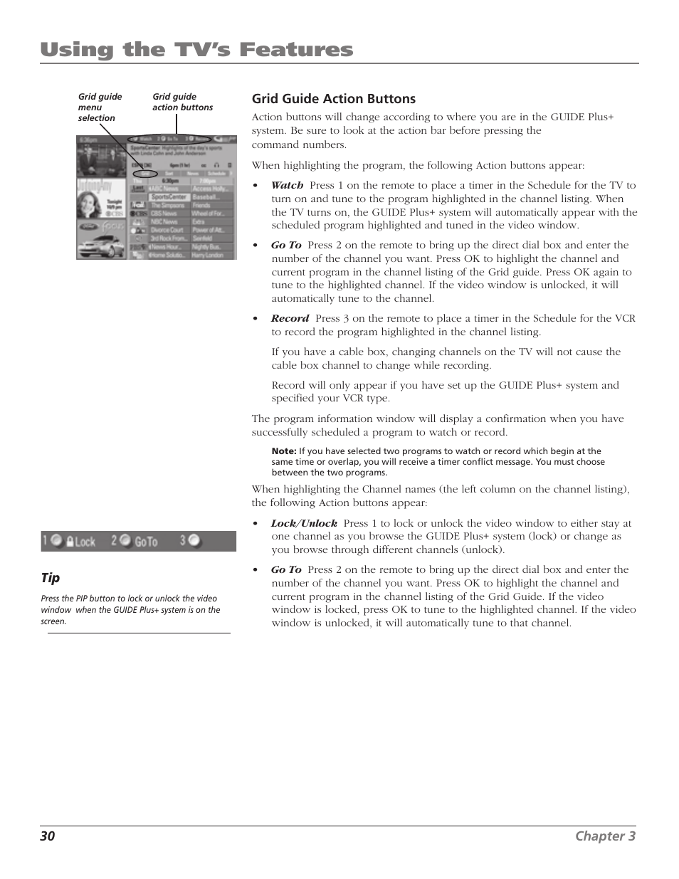 Using the tv’s features | RCA TruFlat F32TF600 User Manual | Page 32 / 64