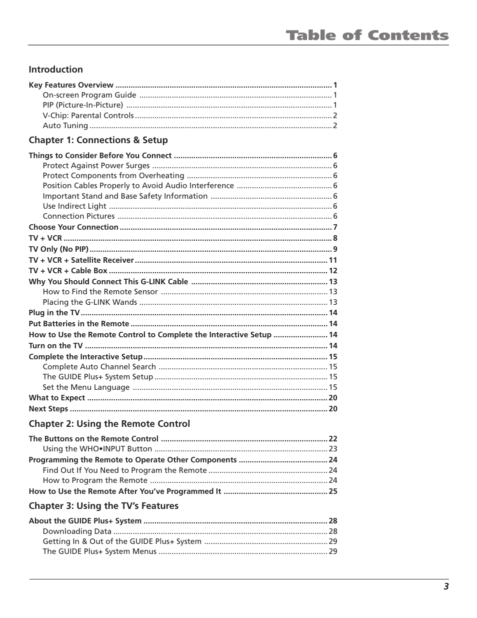 RCA TruFlat F32TF600 User Manual | Page 5 / 64