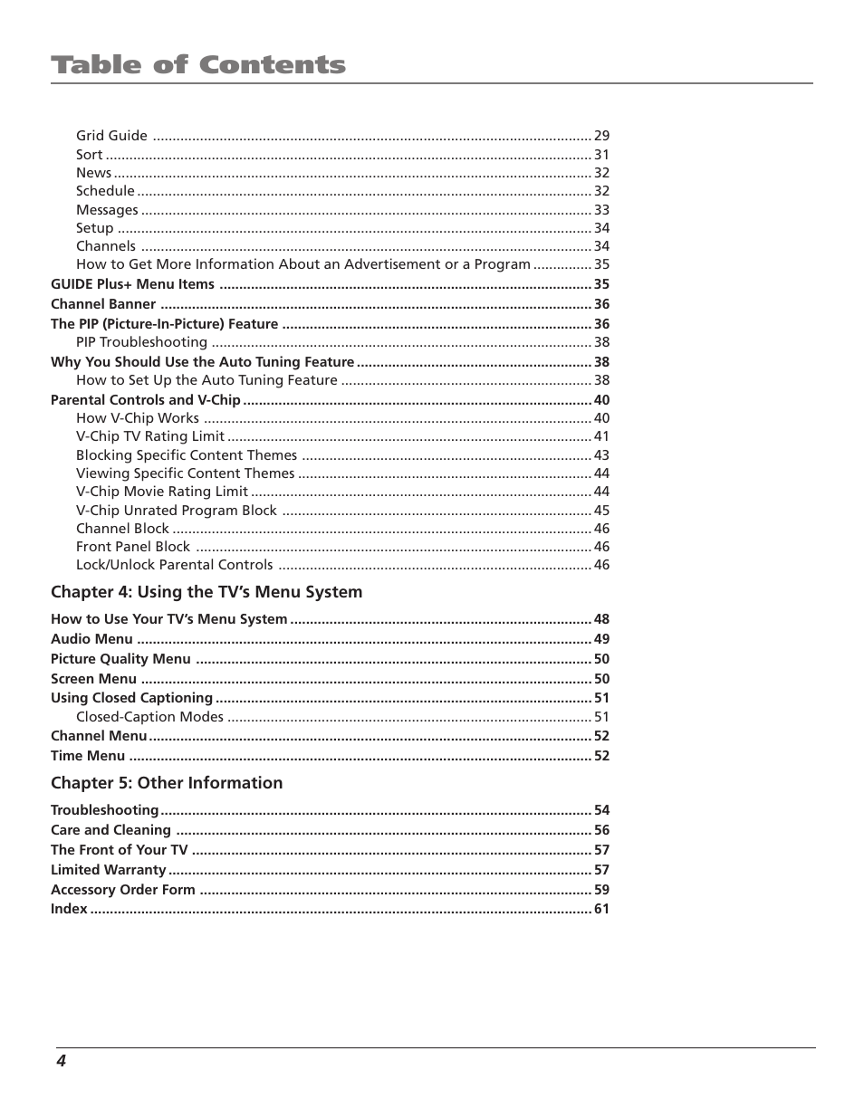 RCA TruFlat F32TF600 User Manual | Page 6 / 64