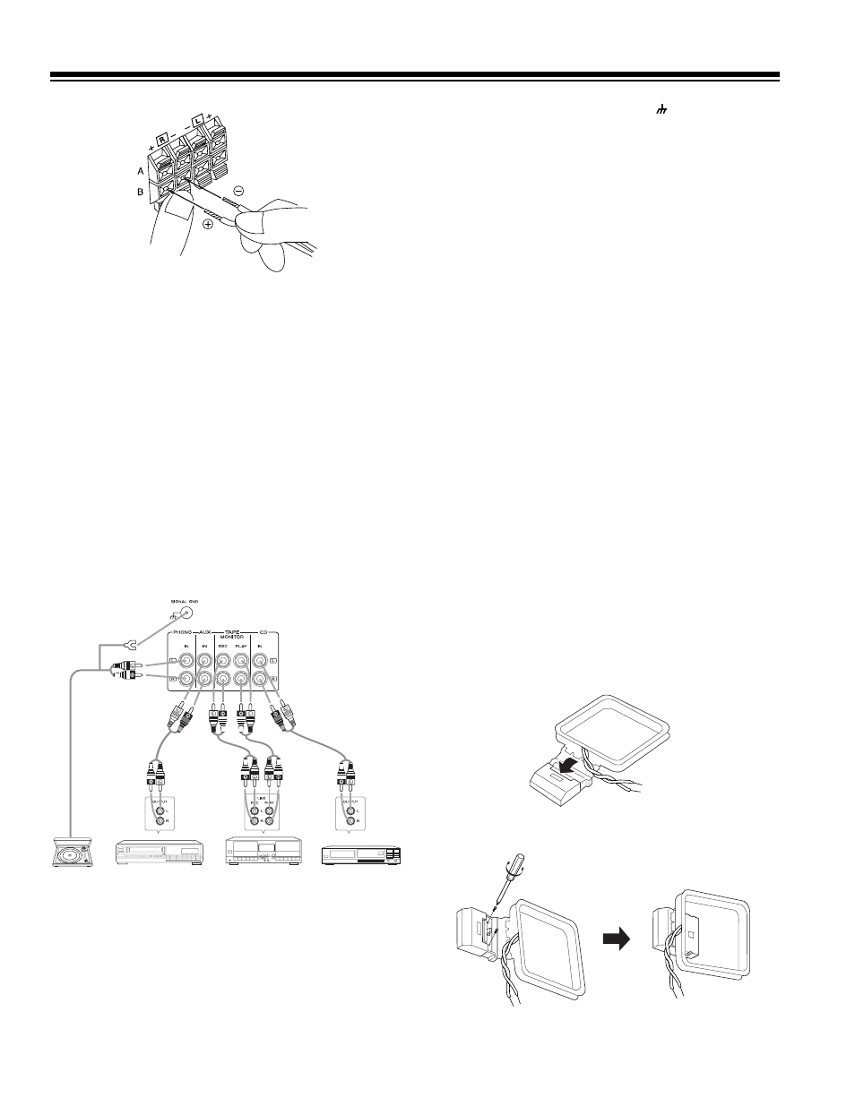 Connecting program sources, Connecting the antennas | RCA STA-3850 User Manual | Page 6 / 16
