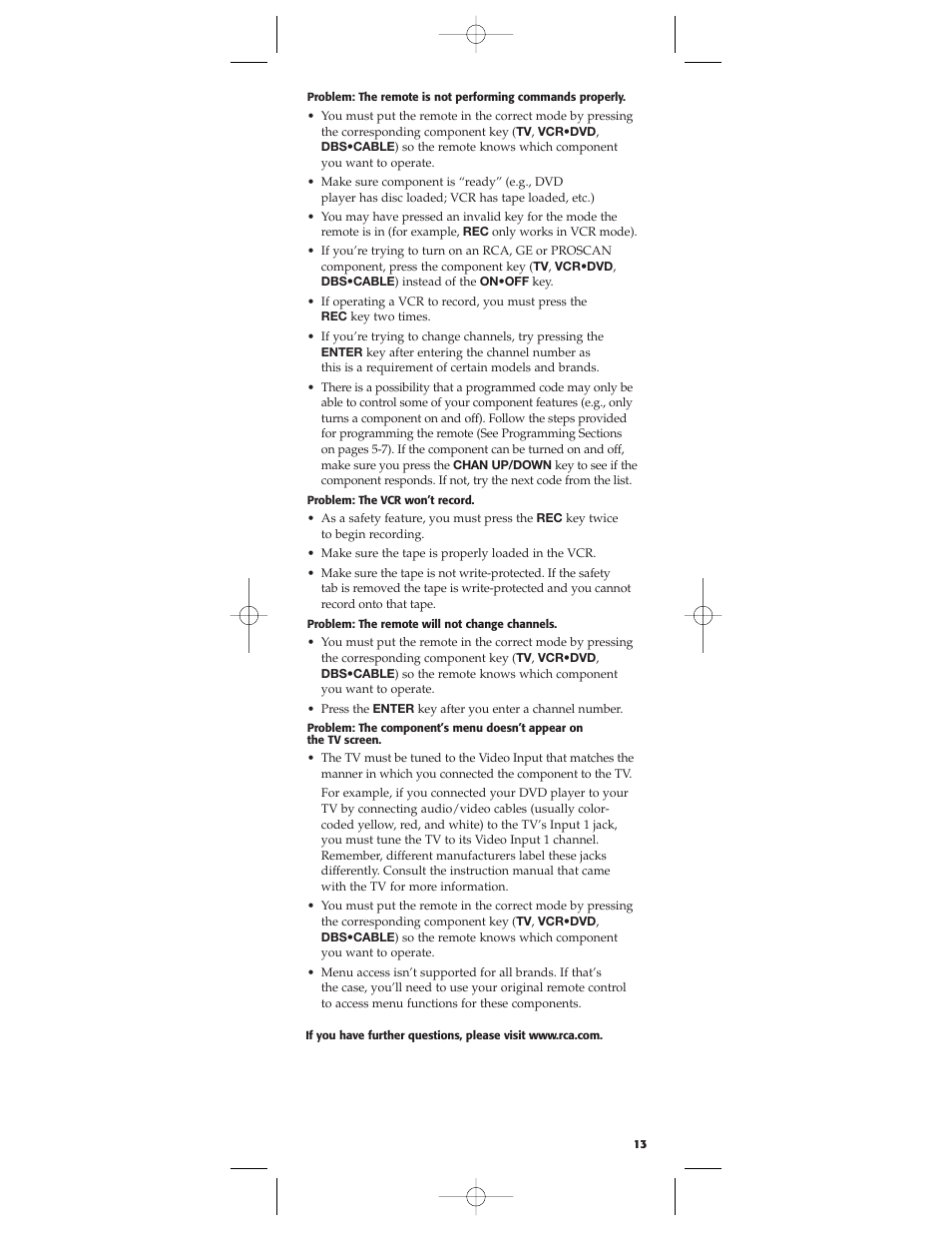 RCA RCU300 User Manual | Page 13 / 16