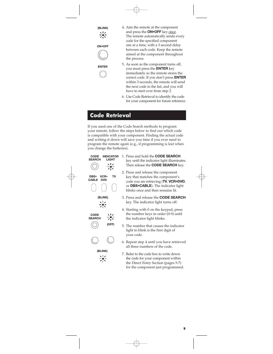 Code retrieval | RCA RCU300 User Manual | Page 9 / 16