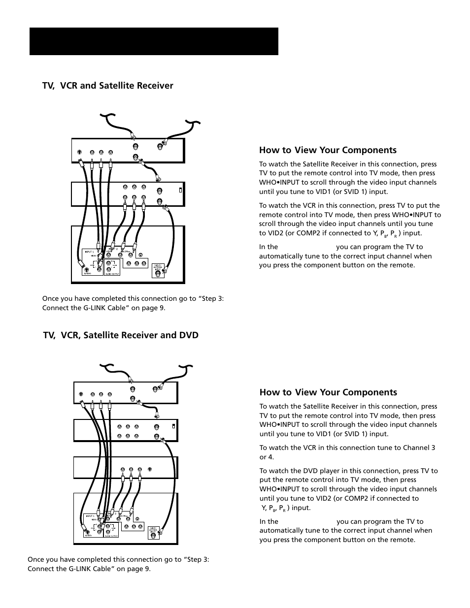 Setup and connections, How to view your components | RCA F27689 User Manual | Page 10 / 64