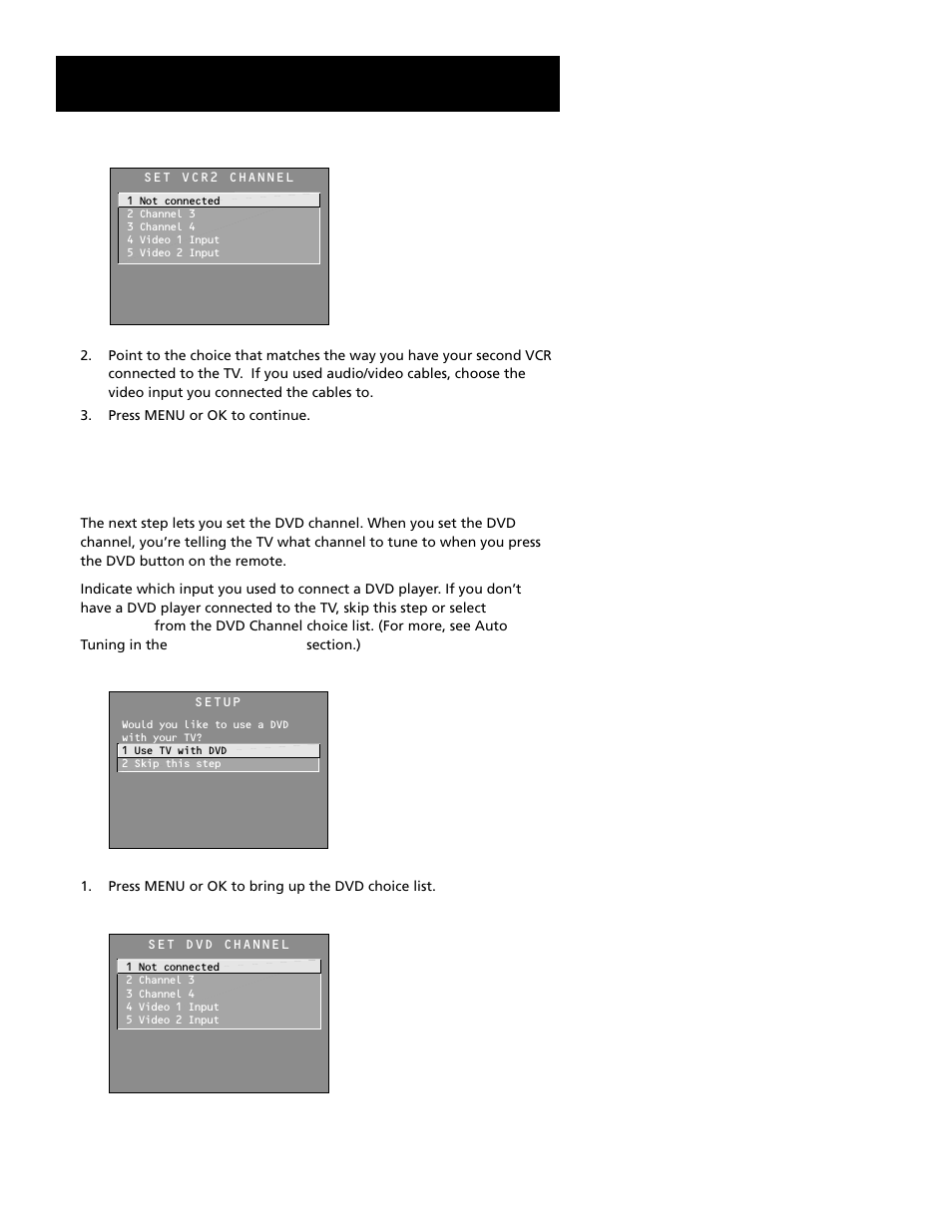 Setting the dvd channel (auto tuning), Interactive setup | RCA F27689 User Manual | Page 20 / 64