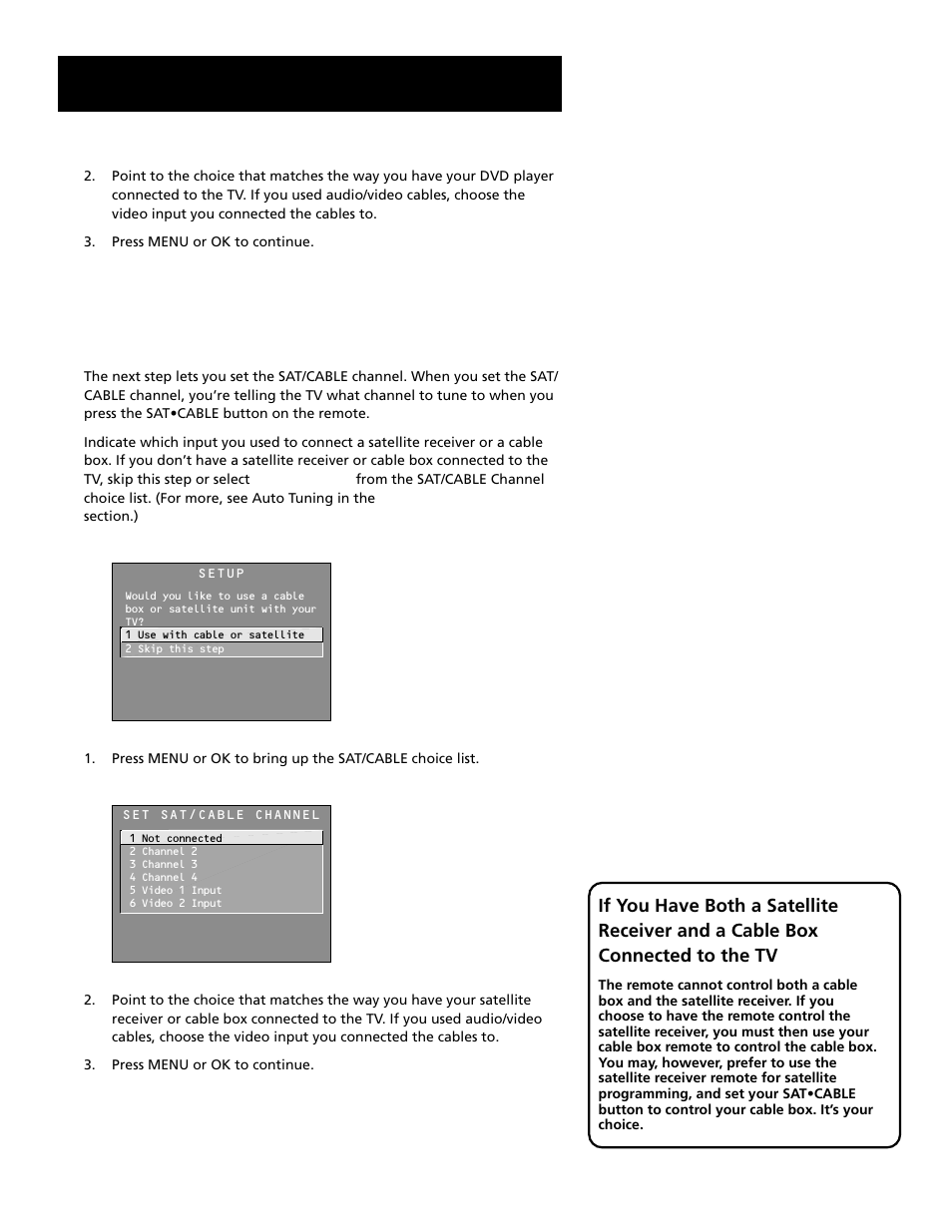 Setting the sat/cable channel (auto tuning), Interactive setup | RCA F27689 User Manual | Page 21 / 64