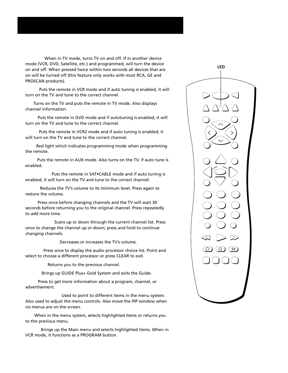 Remote buttons, Using the remote | RCA F27689 User Manual | Page 24 / 64