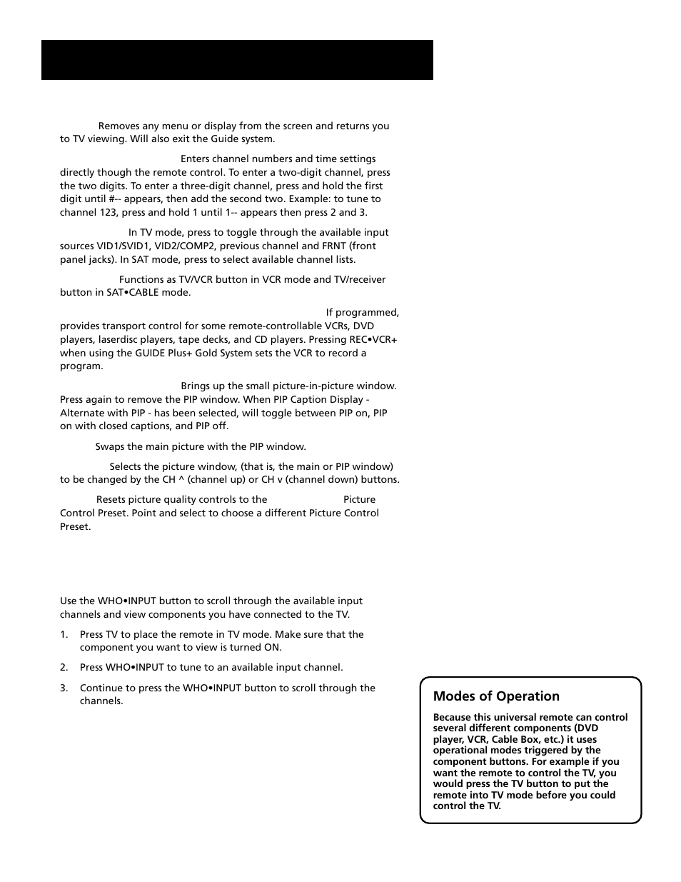 Accessing the video input, Using the remote | RCA F27689 User Manual | Page 25 / 64