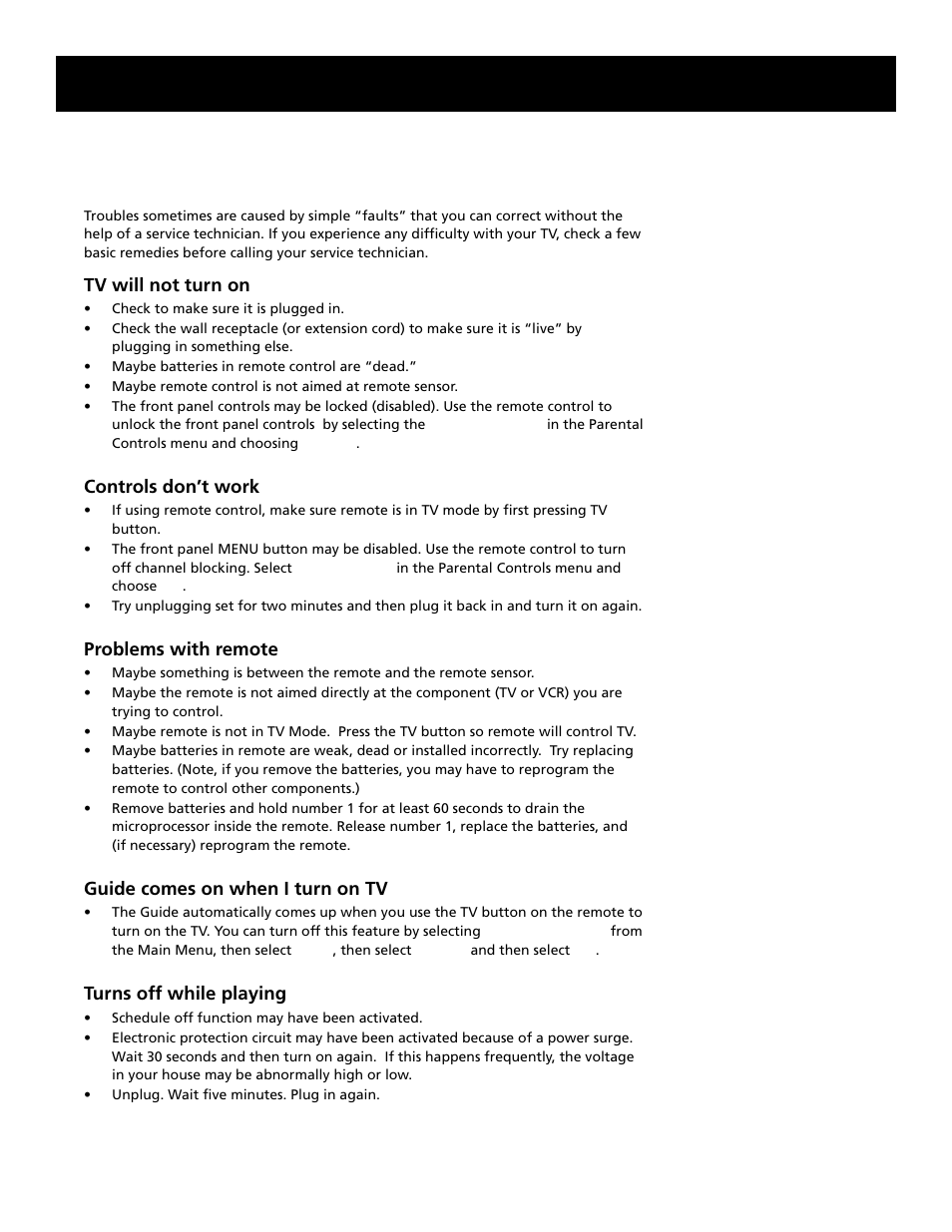 Reference, Troubleshooting | RCA F27689 User Manual | Page 55 / 64