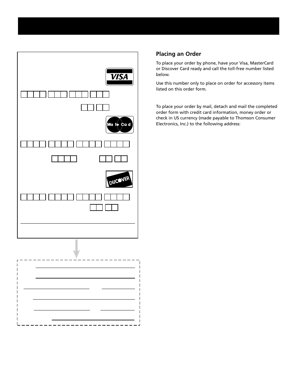 Reference, Placing an order | RCA F27689 User Manual | Page 62 / 64