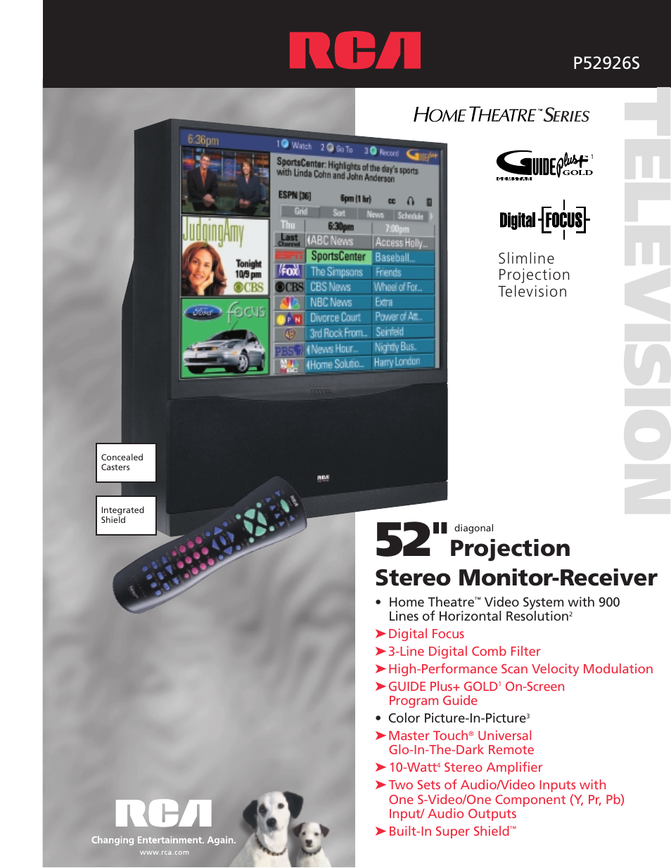 RCA Home Theatre P52926S User Manual | 4 pages