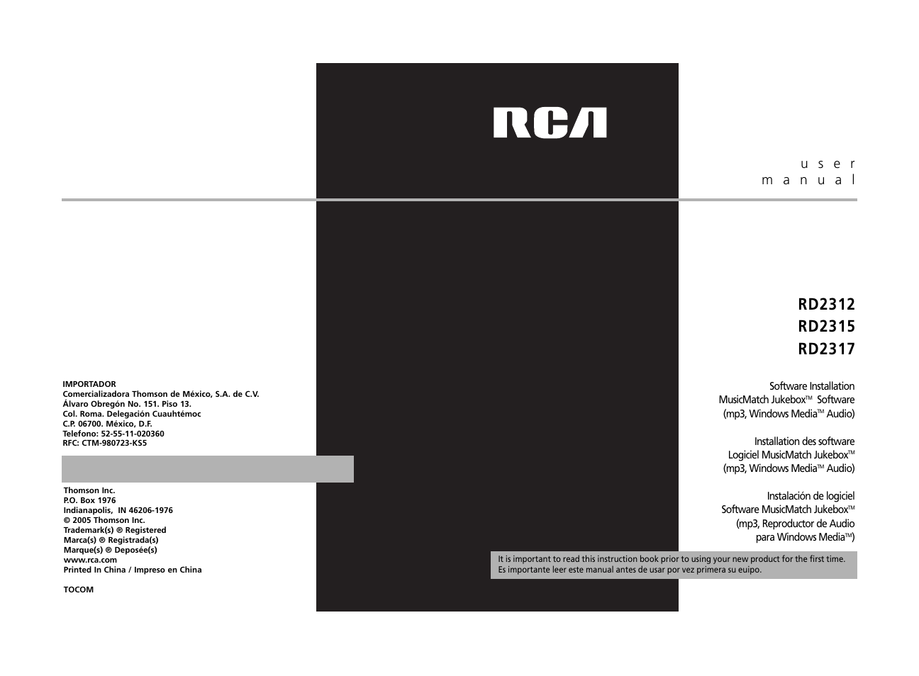 RCA RD2312 User Manual | Page 23 / 33