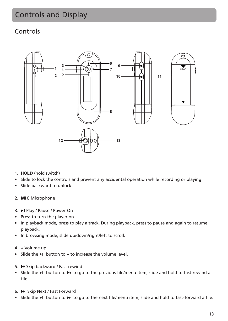 Controls, Controls and display | RCA TC1402 User Manual | Page 13 / 40