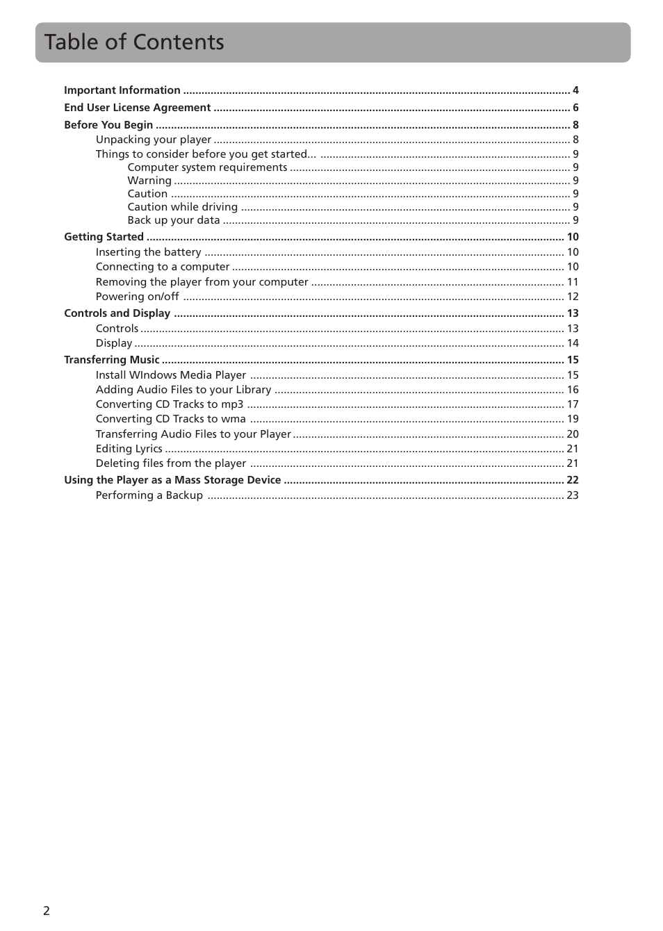 RCA TC1402 User Manual | Page 2 / 40